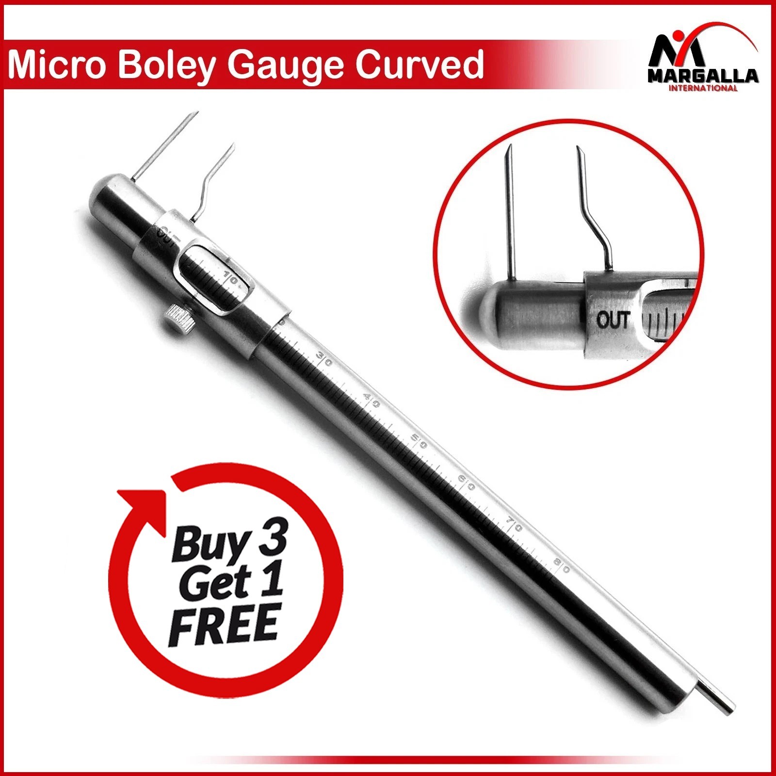 Dental Micro Boley Gauge Curved Teeth Size Measuring Orthodontic Instruments