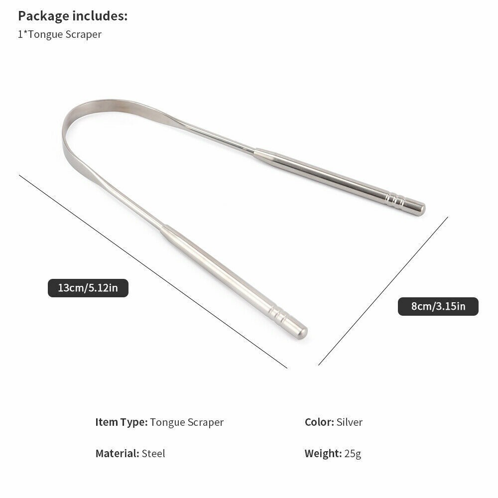 1/3/5/10X Dental Stainless Steel Oral Care Breath Sweeper Tongue Cleaner Scraper
