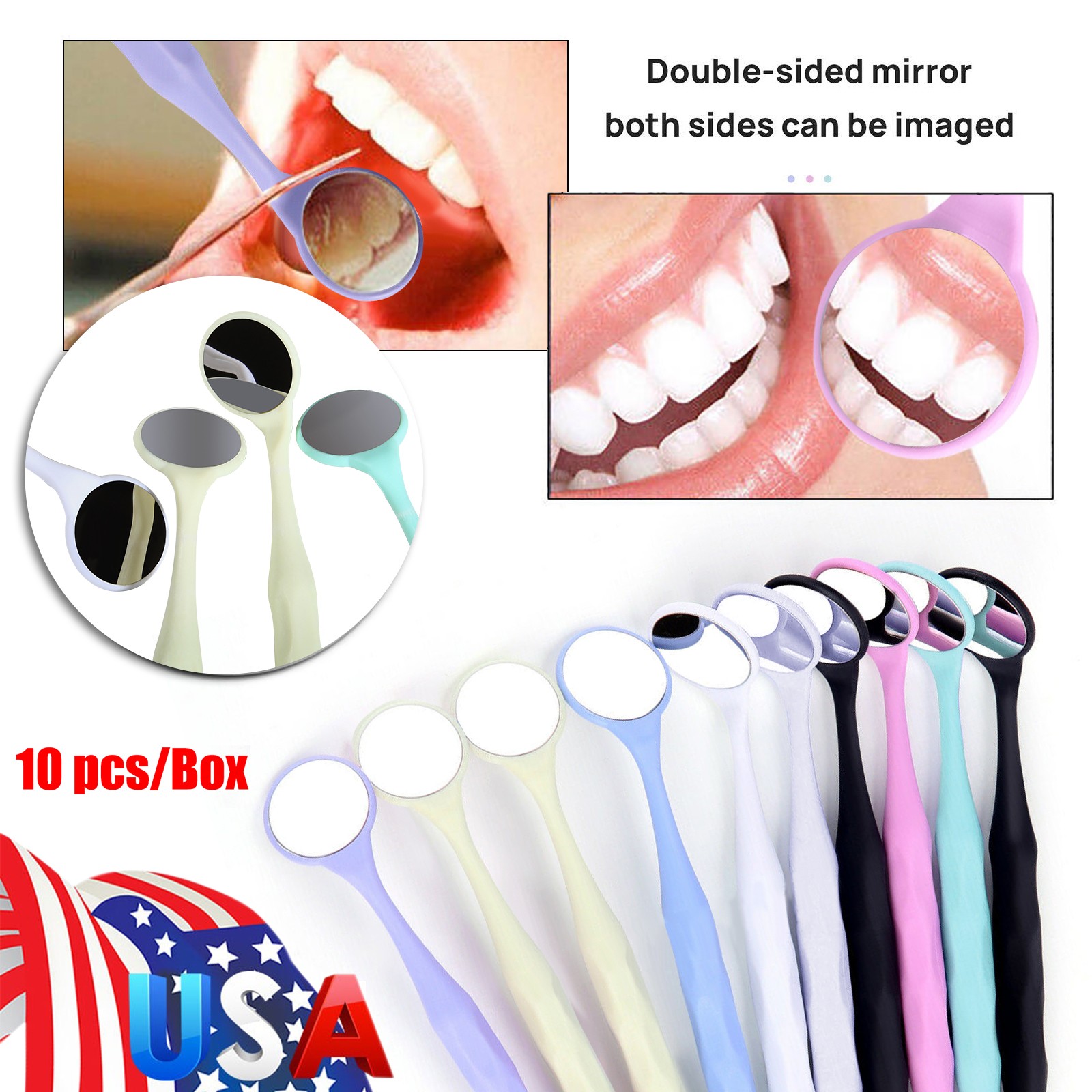 10PCS Dental Double Sided Anti-fog Mouth Mirror Oral Mirrors SK