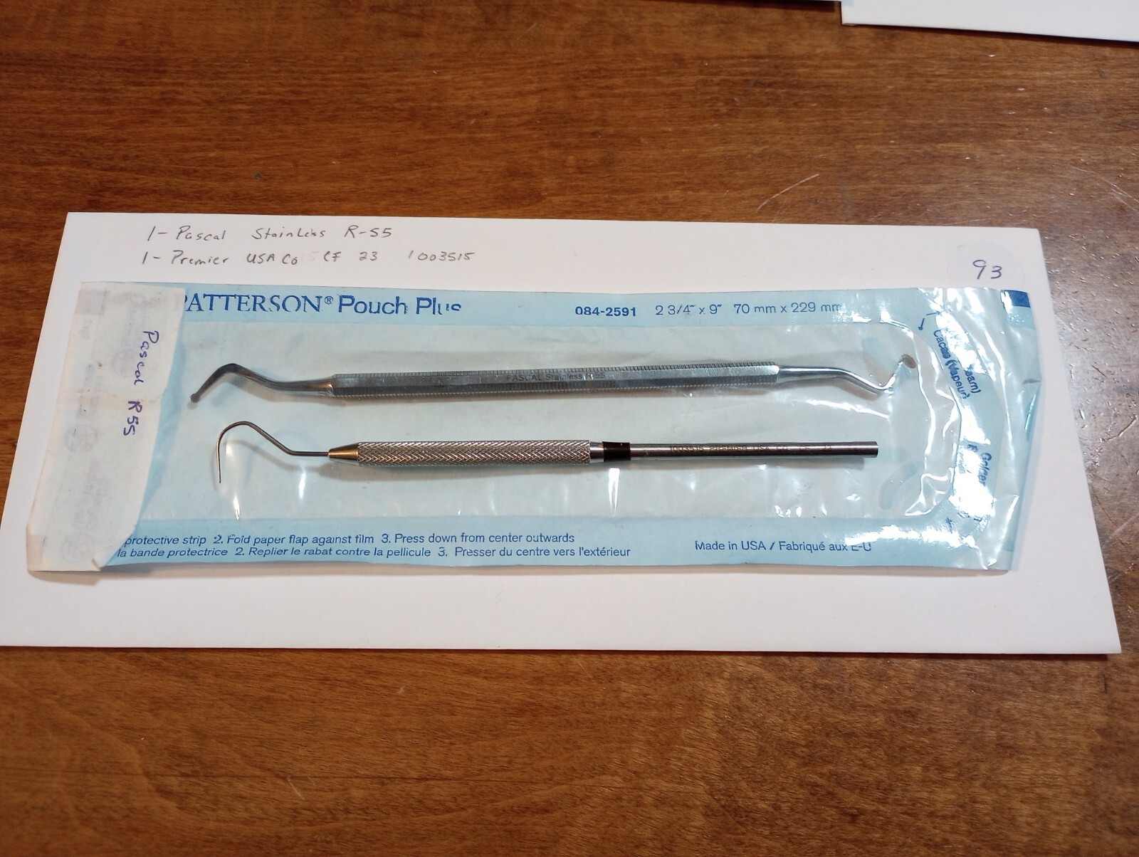 Dental Instruments 1-Pascal Stainless R-55, 1-Premier USA Co CF 23 1003515 #93