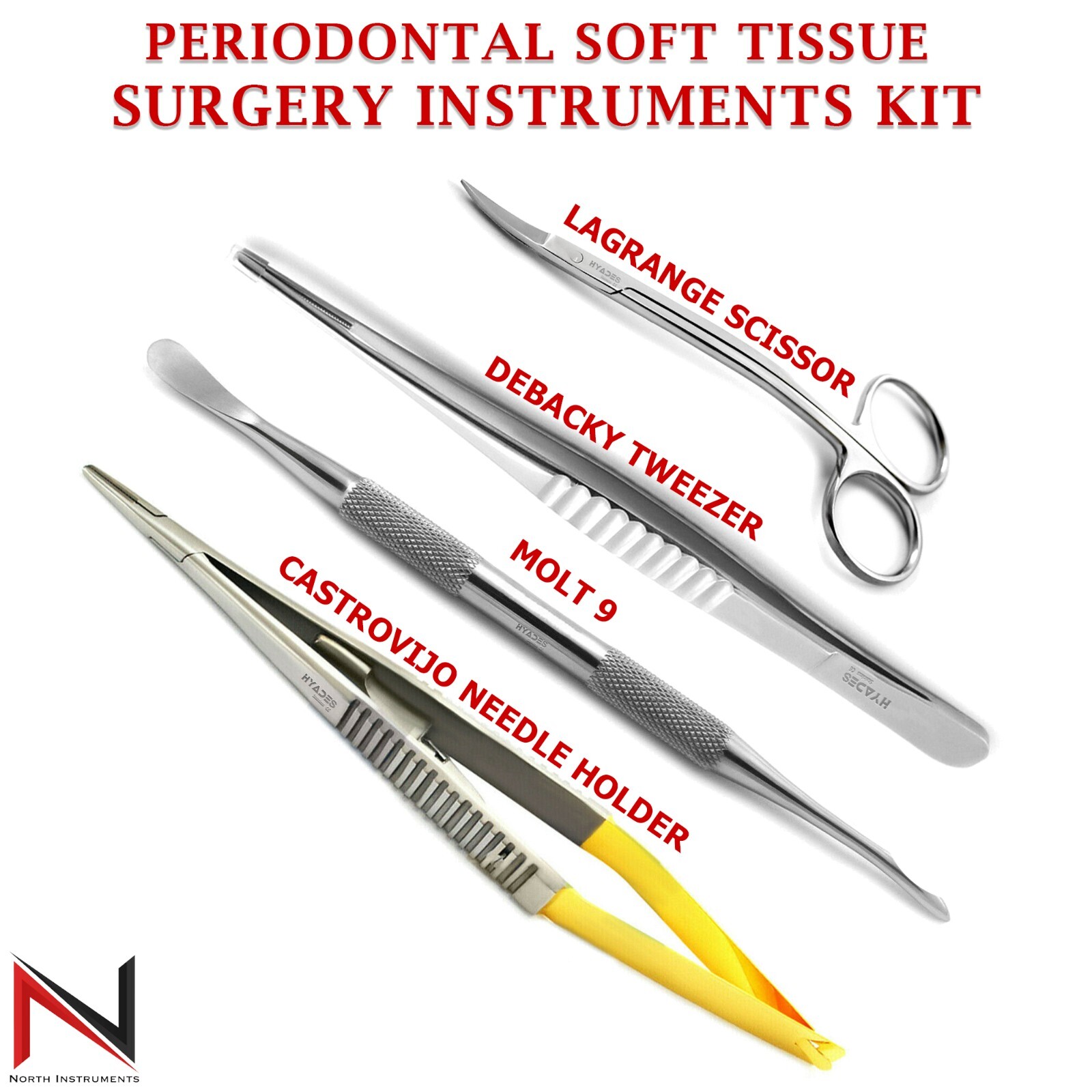 Dental Implant Surgery Forcep TC Castroviejo, Debakey, Molt 9, Suture Dissection