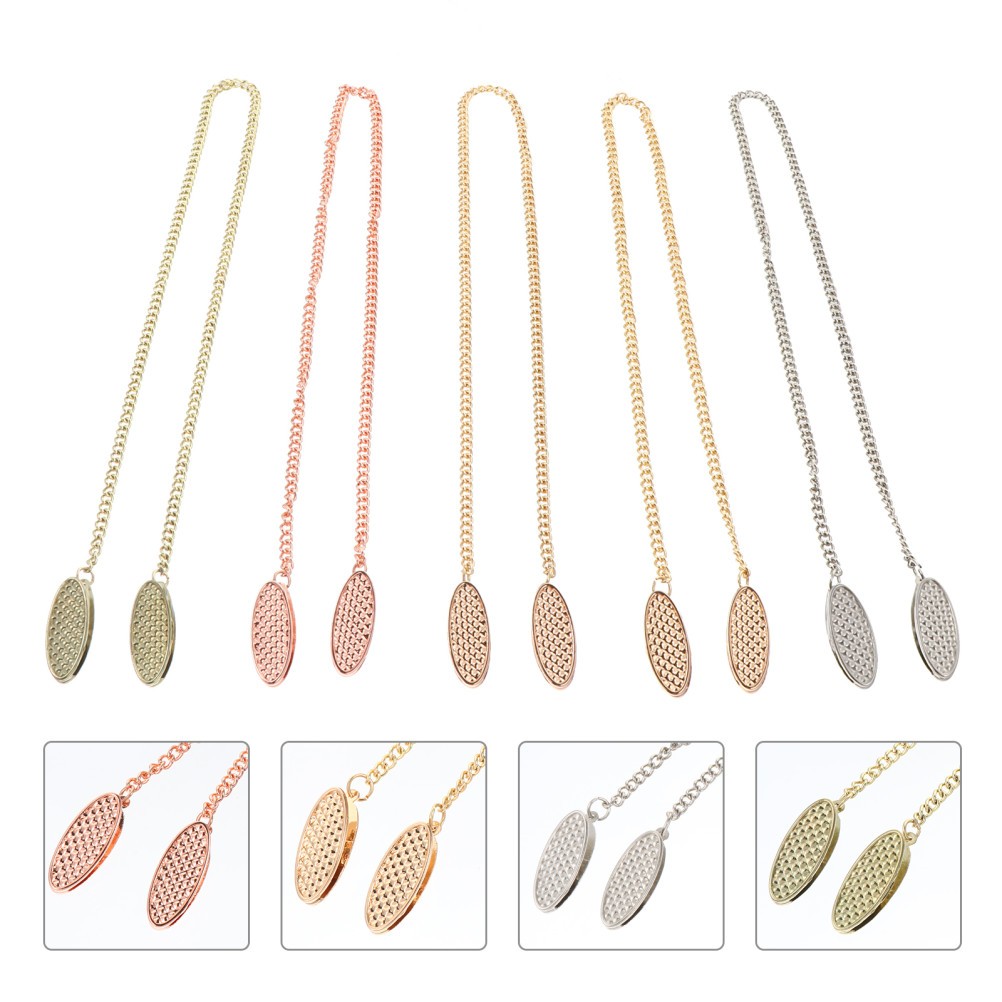 5 Pcs Metal Napkin Clips Chain Towel Apron Bib Clip for Adult Dining Use
