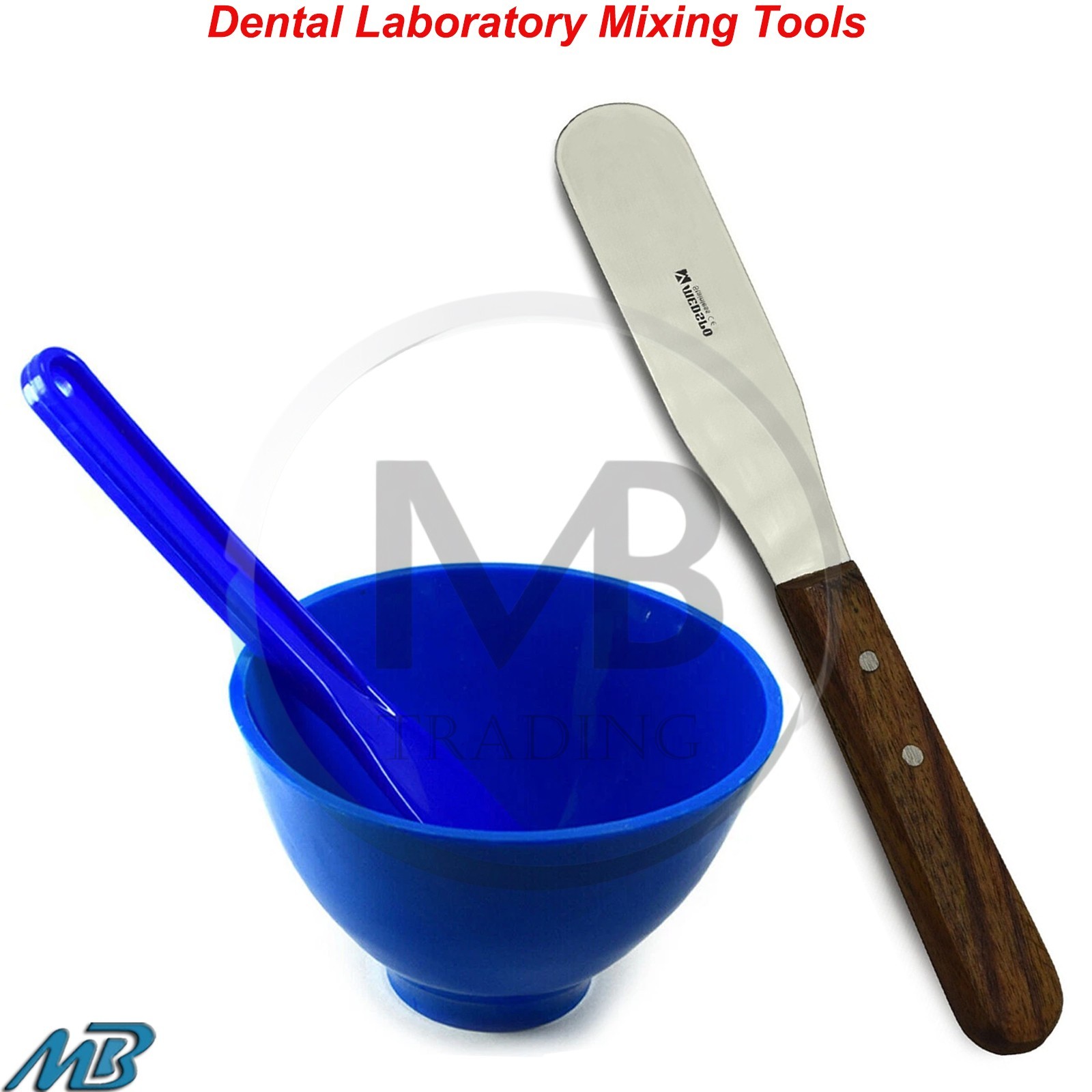 Set of 2 Dental Alginate Plaster Spatula Silicon Mixing Bowl Laboratory Tools