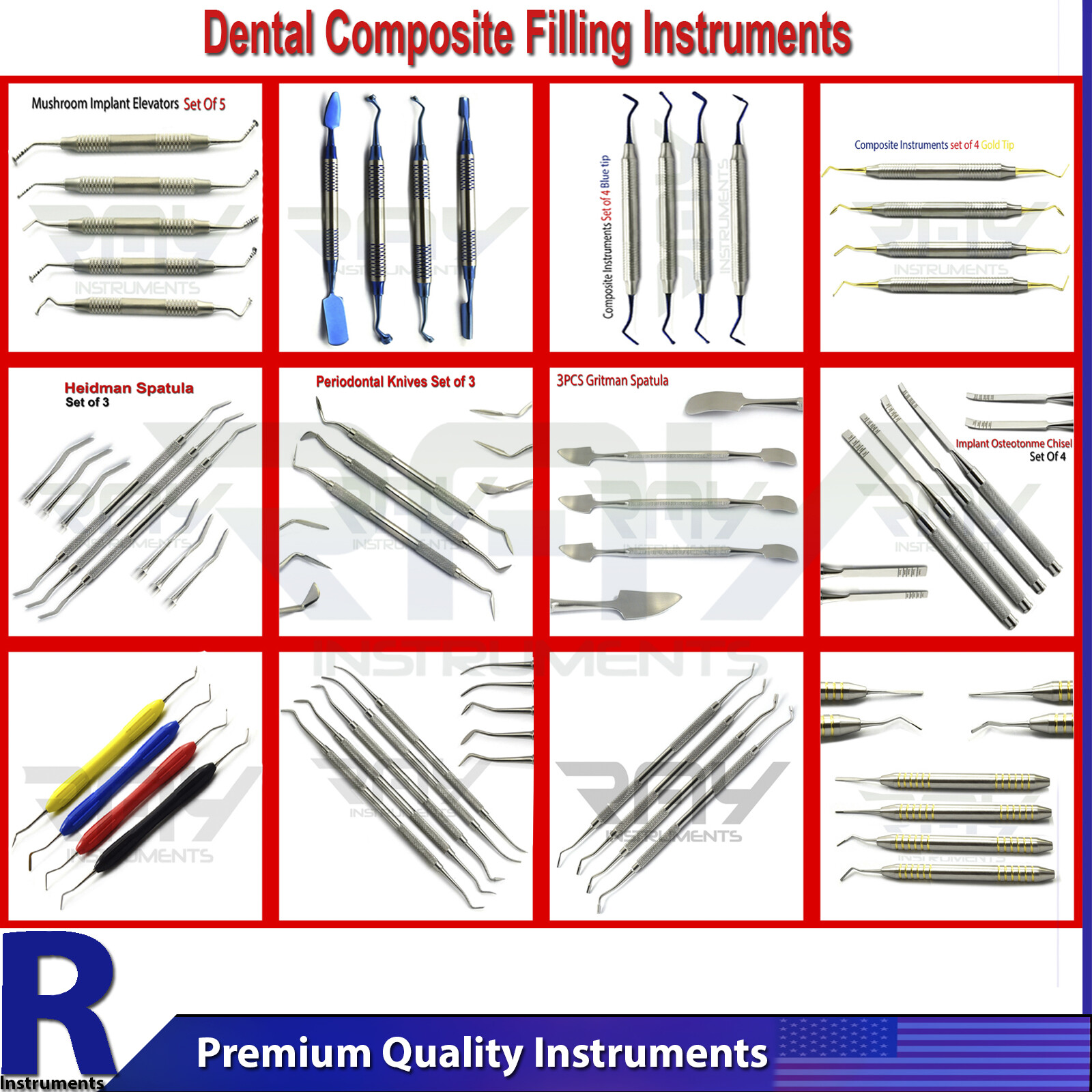 Dental Composite Filling Instruments Restoration Flat Plastic Placement Lab Tool