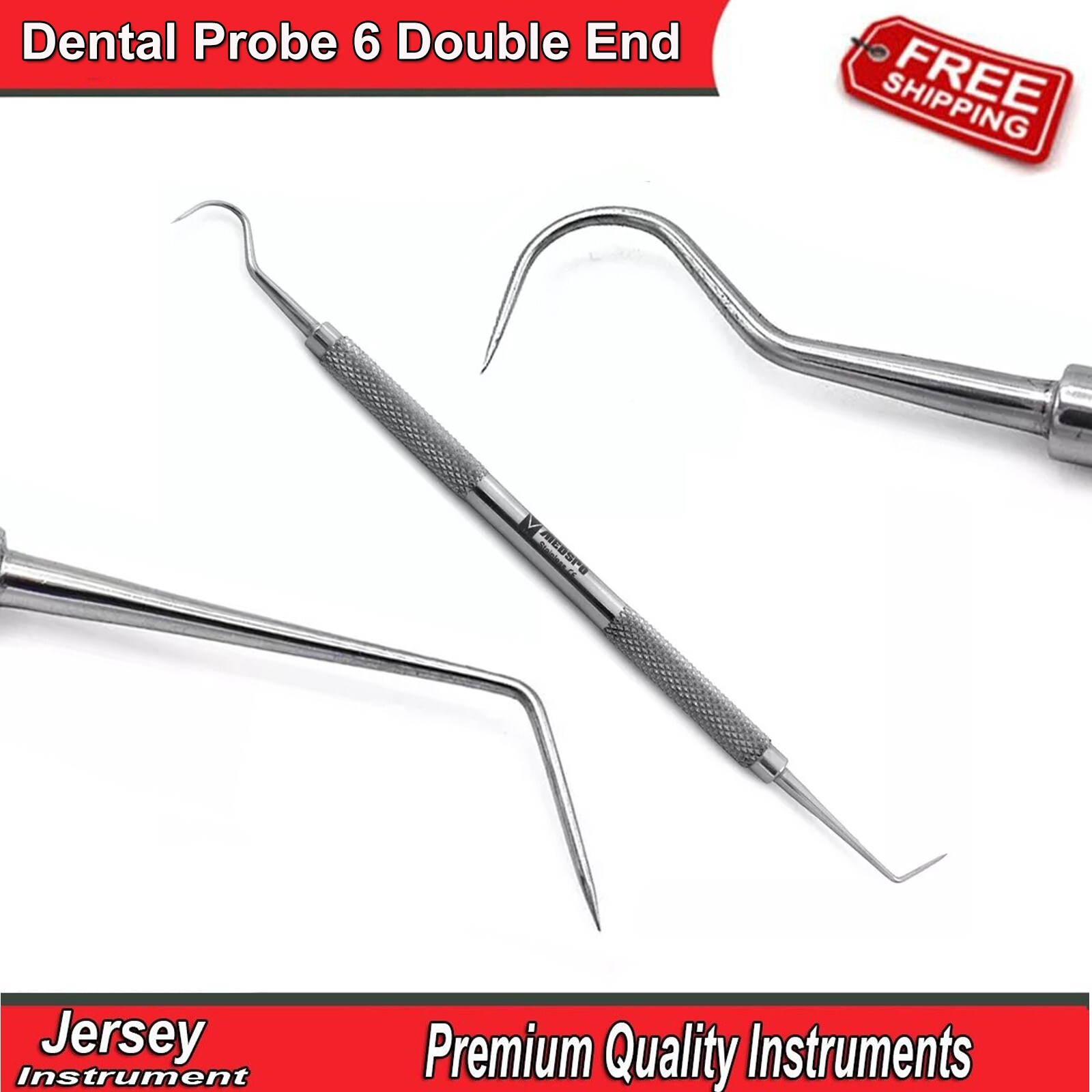 Dental Probe 6 Double End Hygiene Probes Tooth Decay Enamel Endodontic Dentist