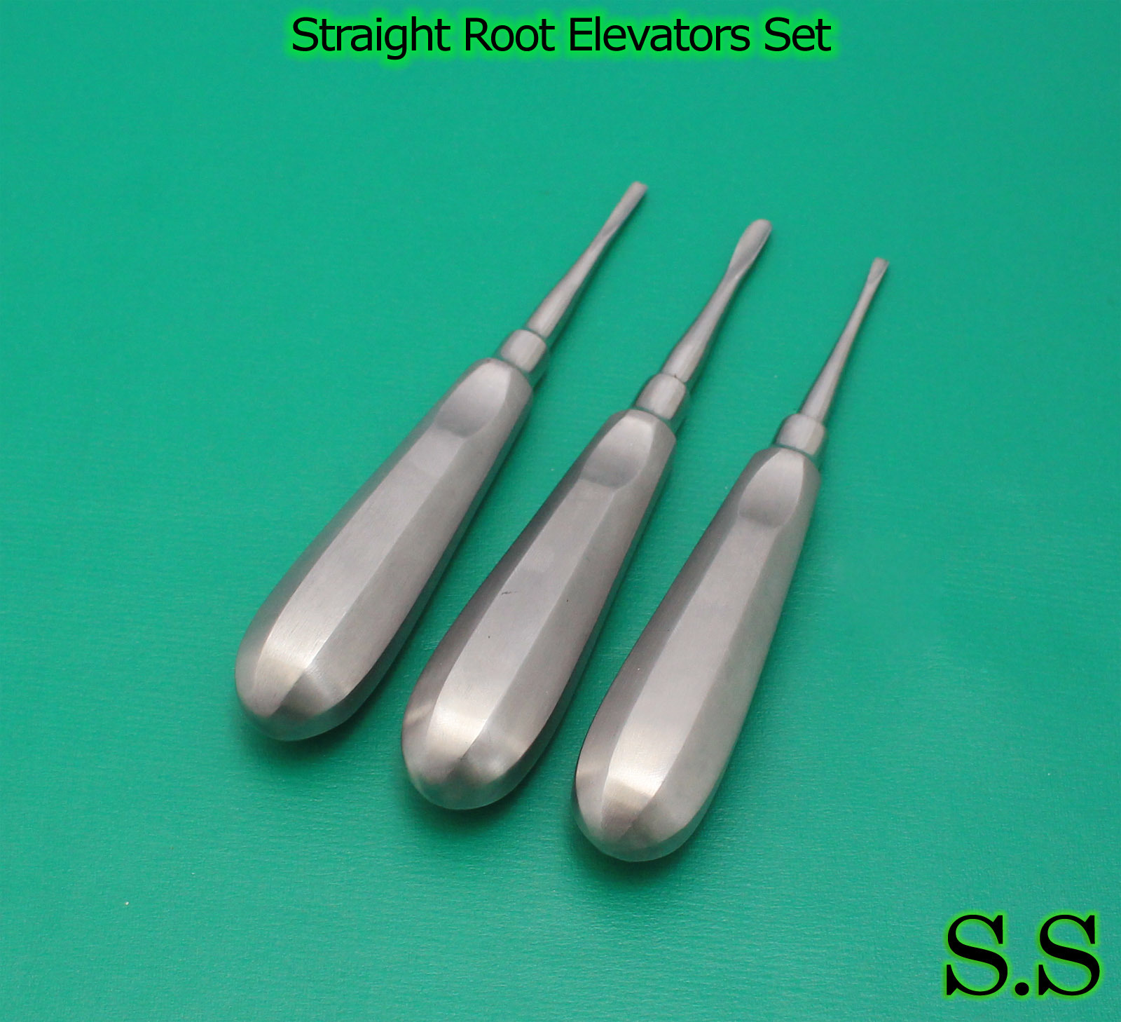 Straight Root Elevators Set of 3 301 34 34S Dental New