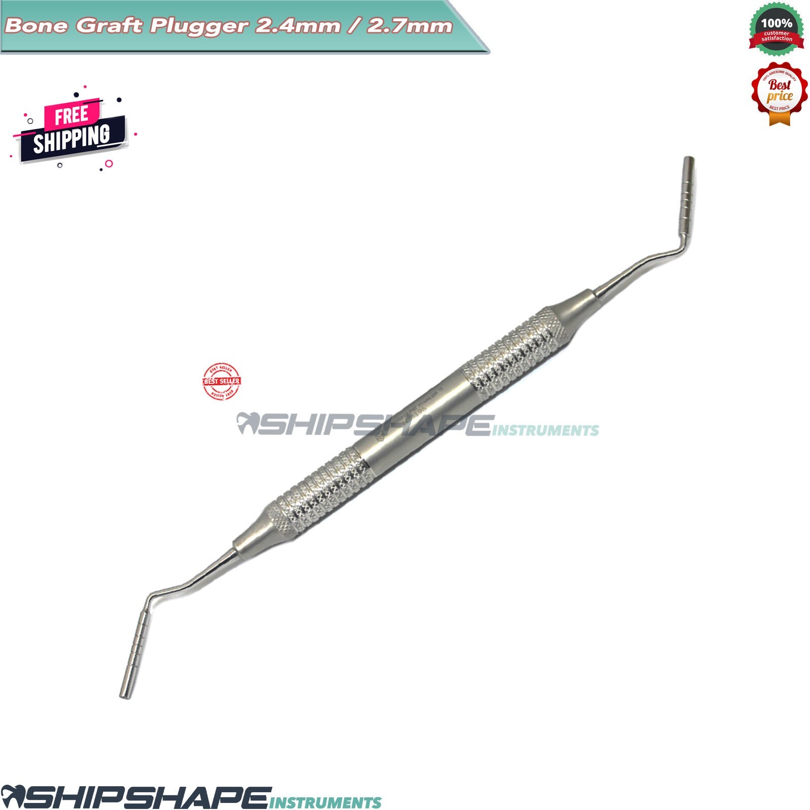Bone Graft Plugger 2.4mm-2.7mm,Compactor, Packer Implantology Dental Instruments