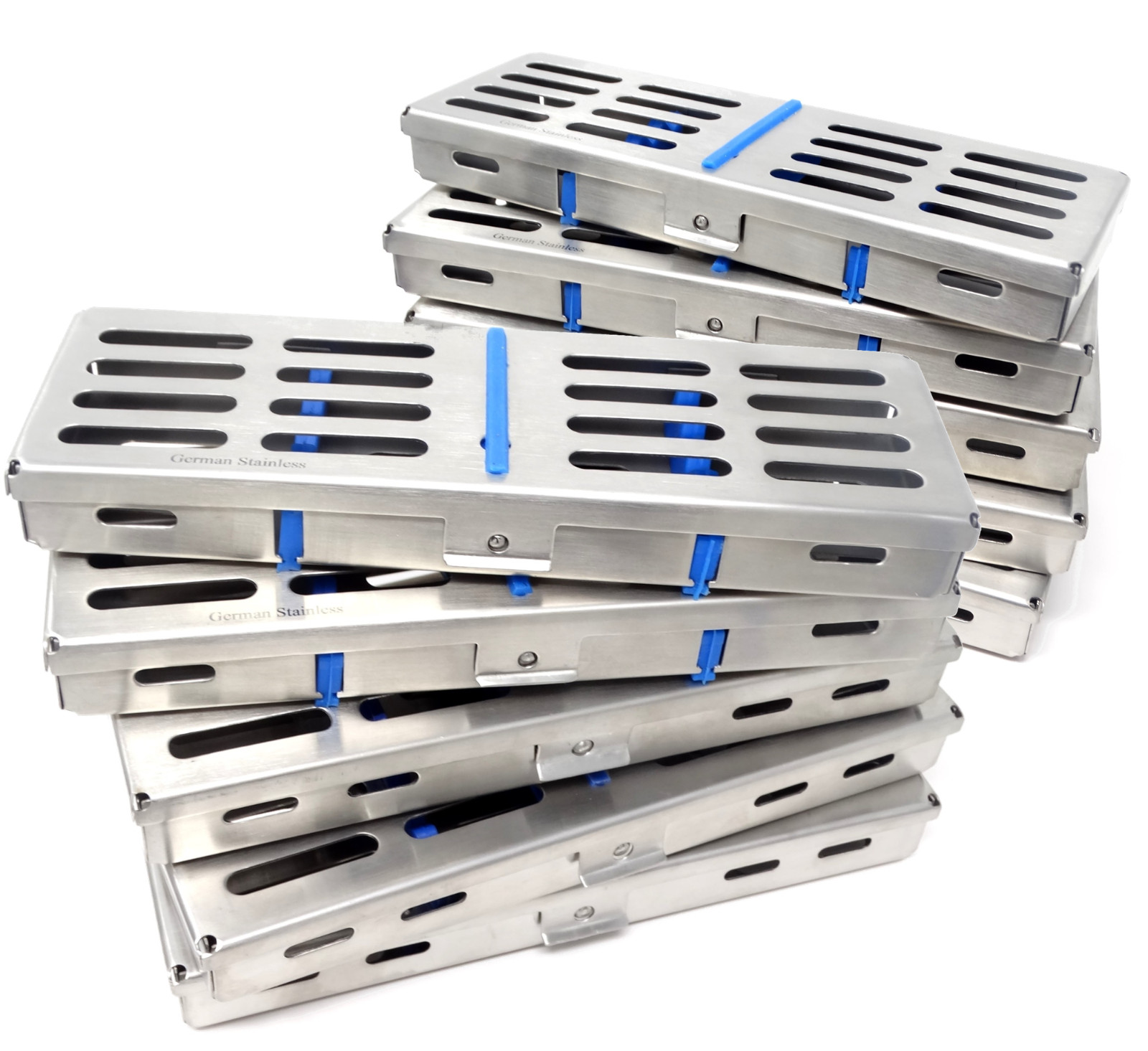 10 German Dental Autoclave Sterilization Cassette Rack Box Tray For 5 Instrument