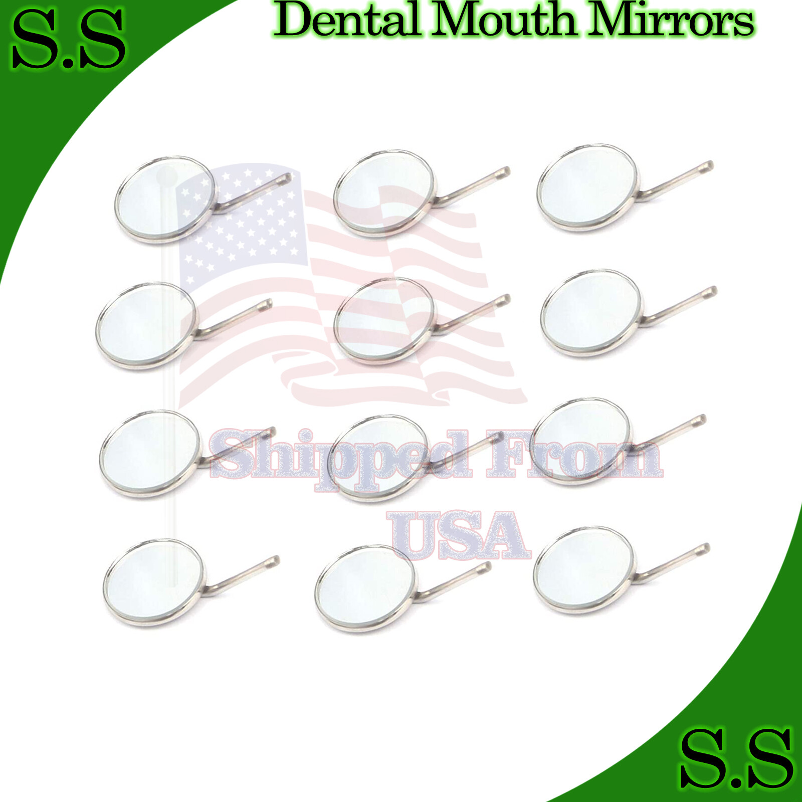 Box Of 12 Mouth Mirrors #4 Dentist Dental Instruments