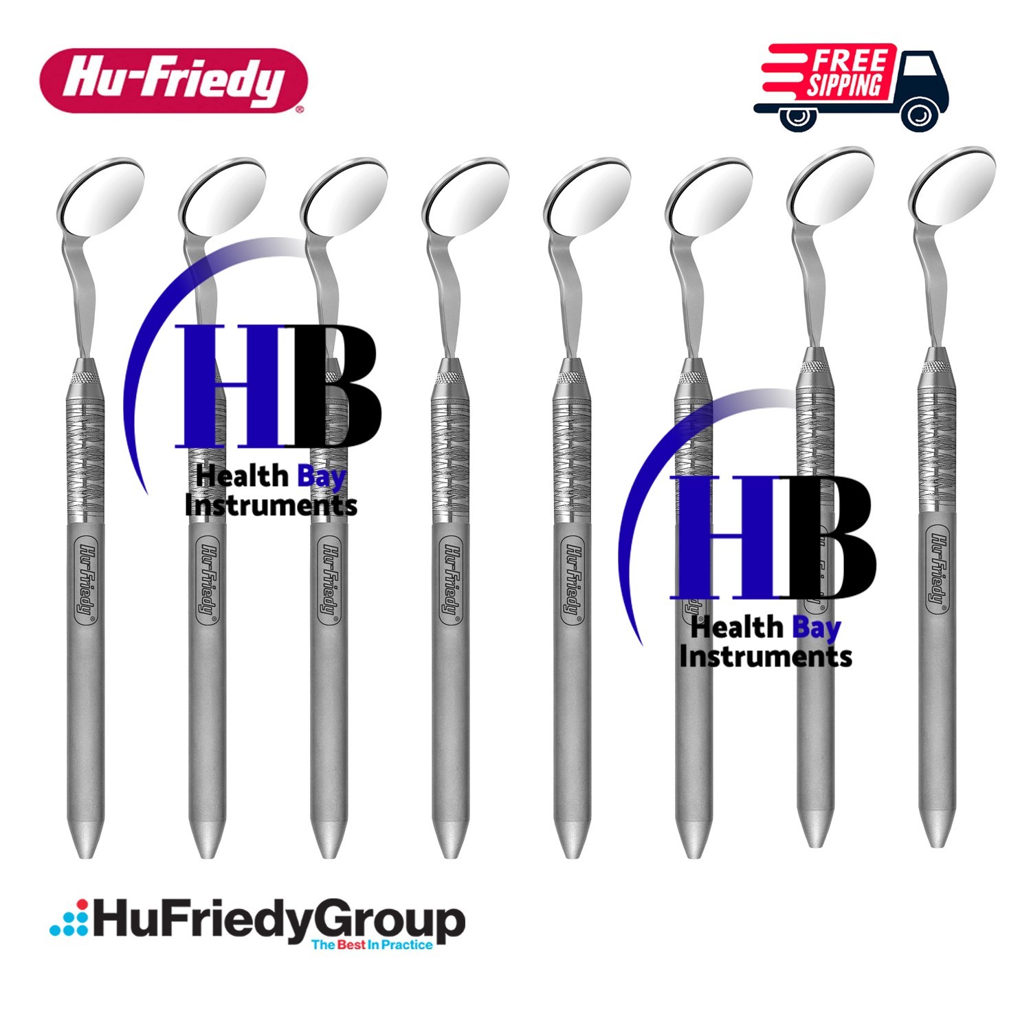Lot 8 Hu-Friedy MIR5DS Double-Sided Mirror w MH6 Handles