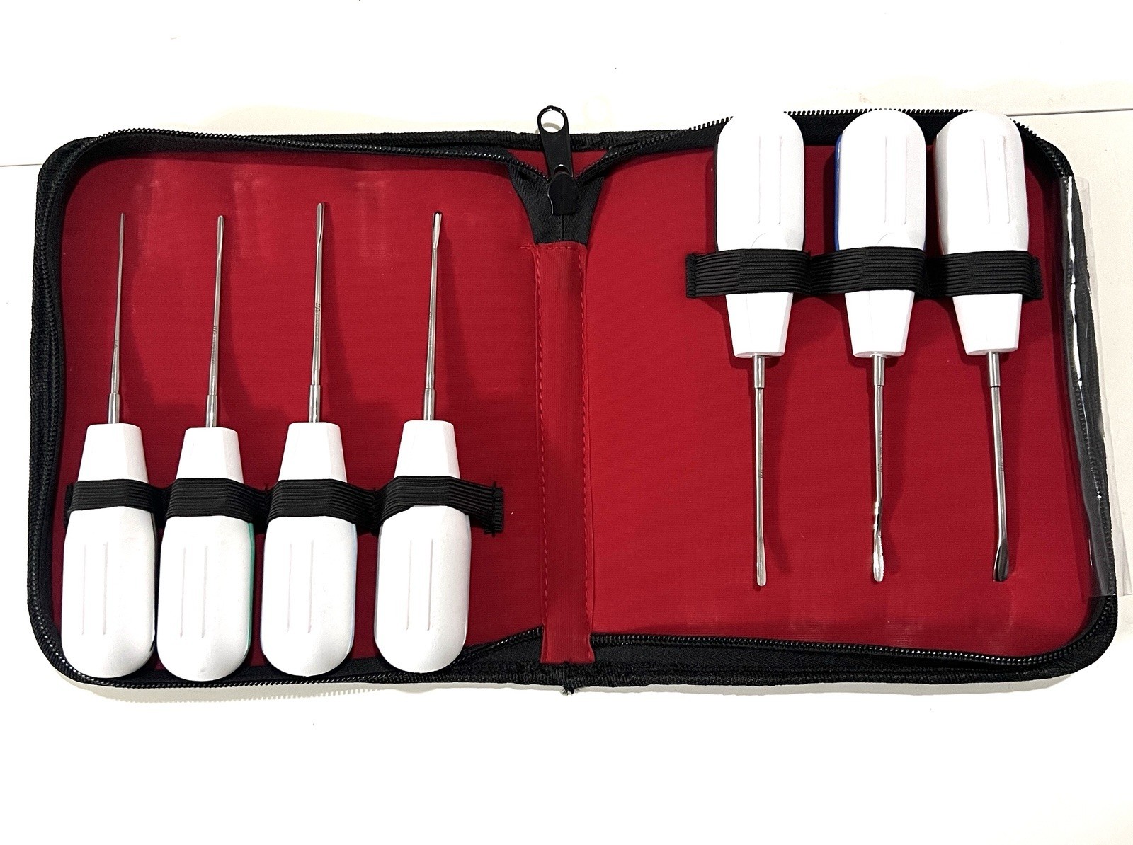 Dental Periotome Luxating Elevator Set 7Pcs White Plastic Root Extraction