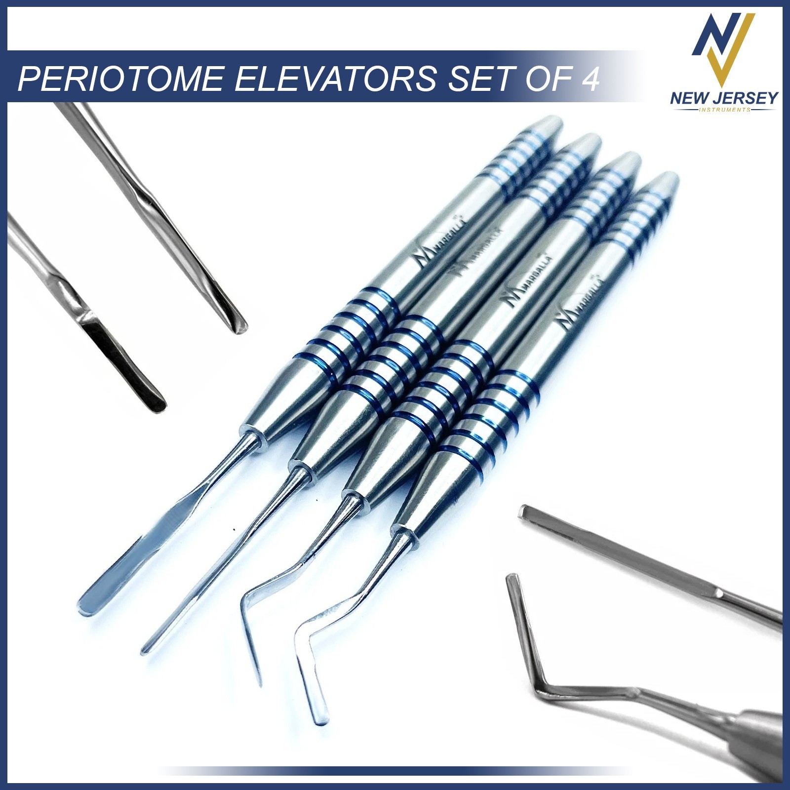 Set Of 4 Dental Periotome Scaler PDL Periodontal Ligament Atraumatic Extraction