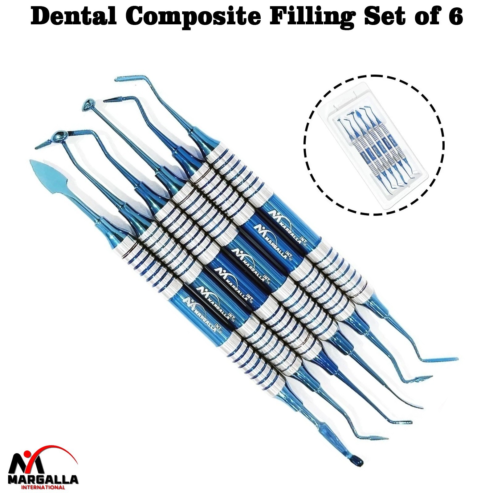 6pcs/set Dental Composite Resin Filling Spatula Repair Restorative Instruments