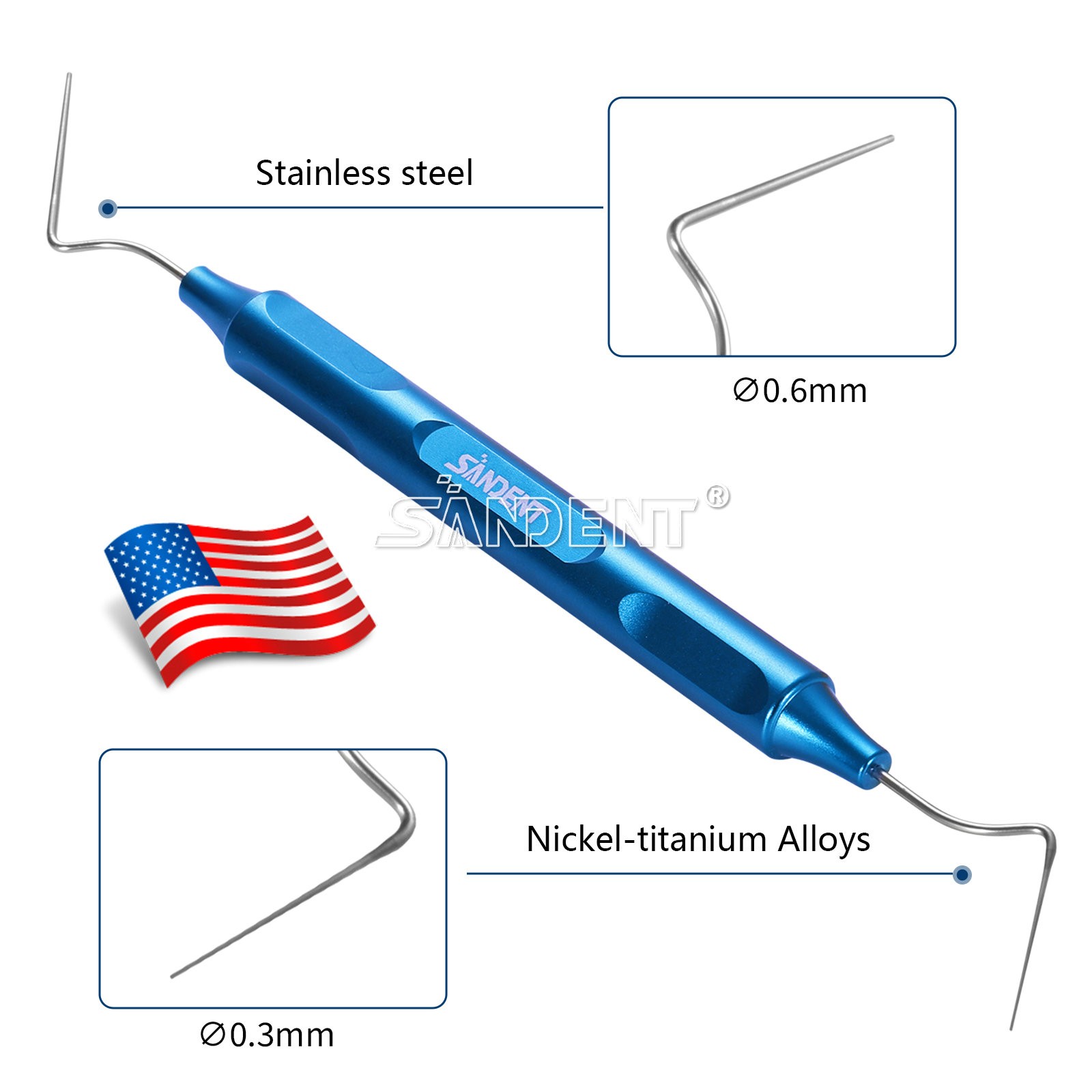Dental NITI Stainless Hand Plugger Endo Obturation Condenser Gutta Percha Tips