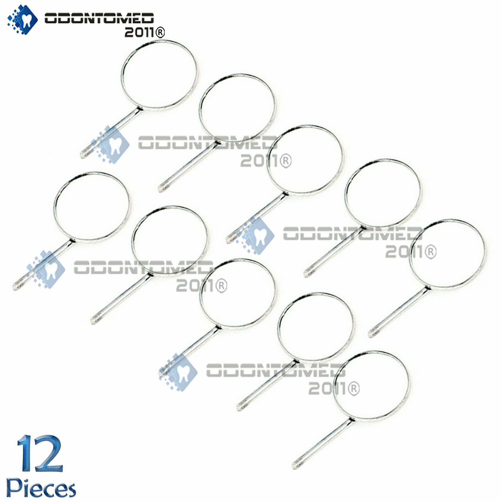 12pcs Dental Mouth Mirror No. 5 Plain Stainless Steel Surgical Instrument