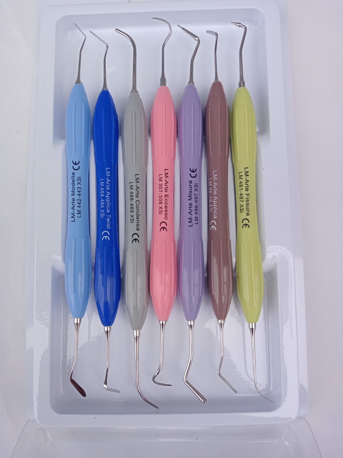 Dental Composite Filling Instruments Silicone Handle Scaler Curette 7 PCS