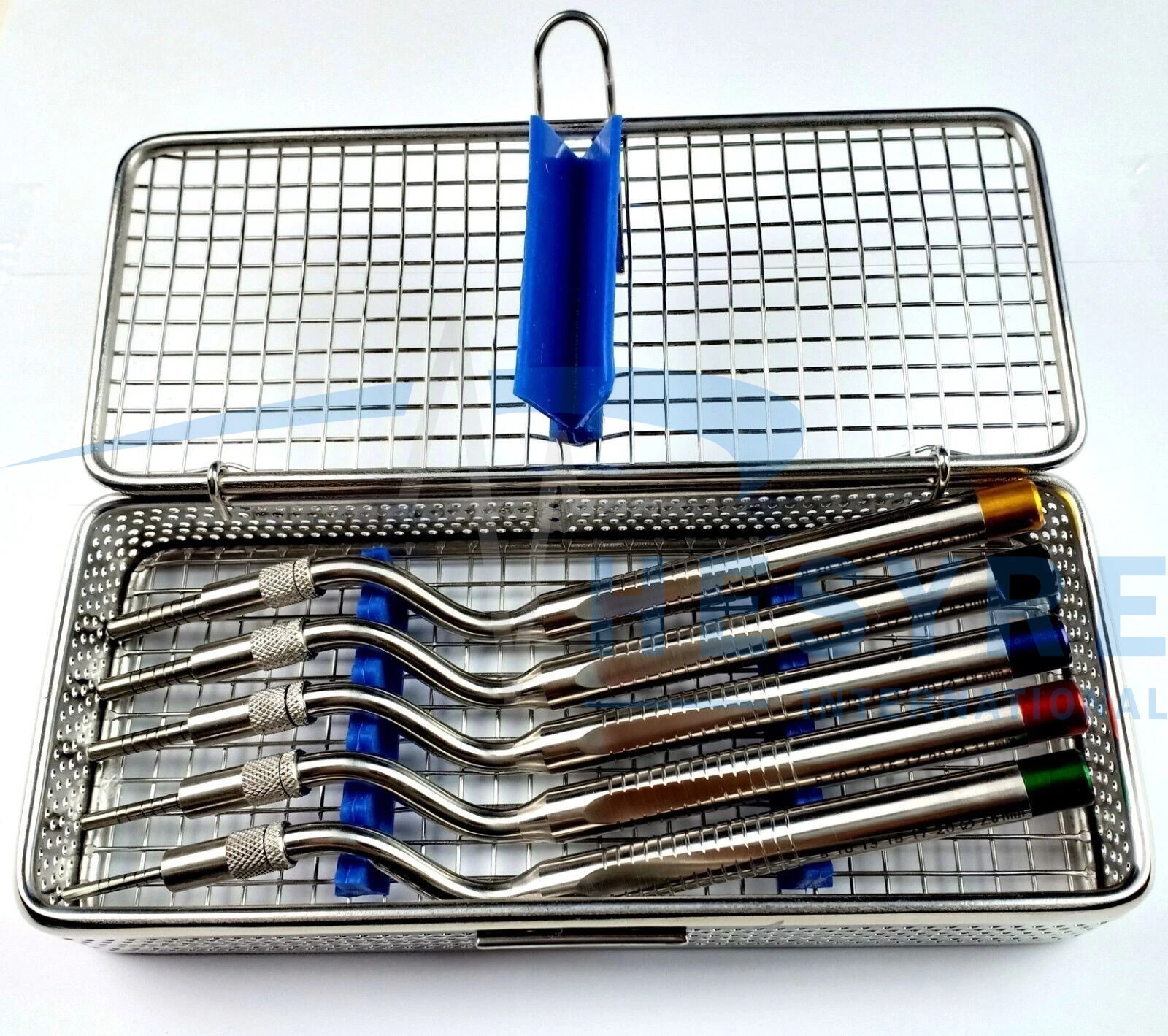Dental Osteotome Concave Sinus Lift Instruments Implantology Set with Cassette