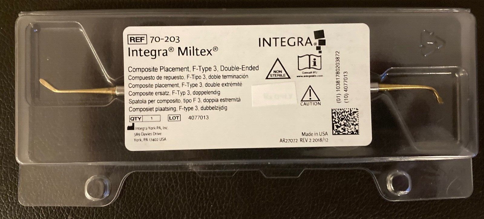 Miltex – Integra #70-203 – Non-Stick Composite Placement – F-Type 3