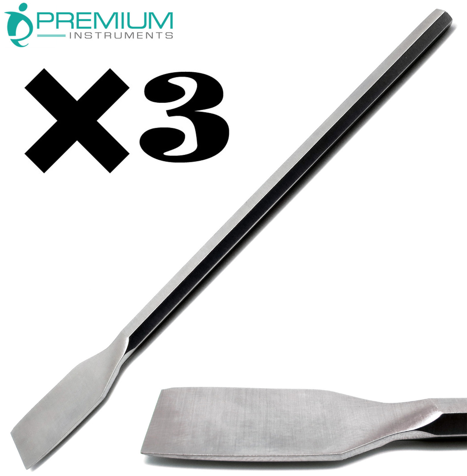 3 Pcs Sheehan Osteotomes 15mm Hexagon Handle 16cm Dental Instruments