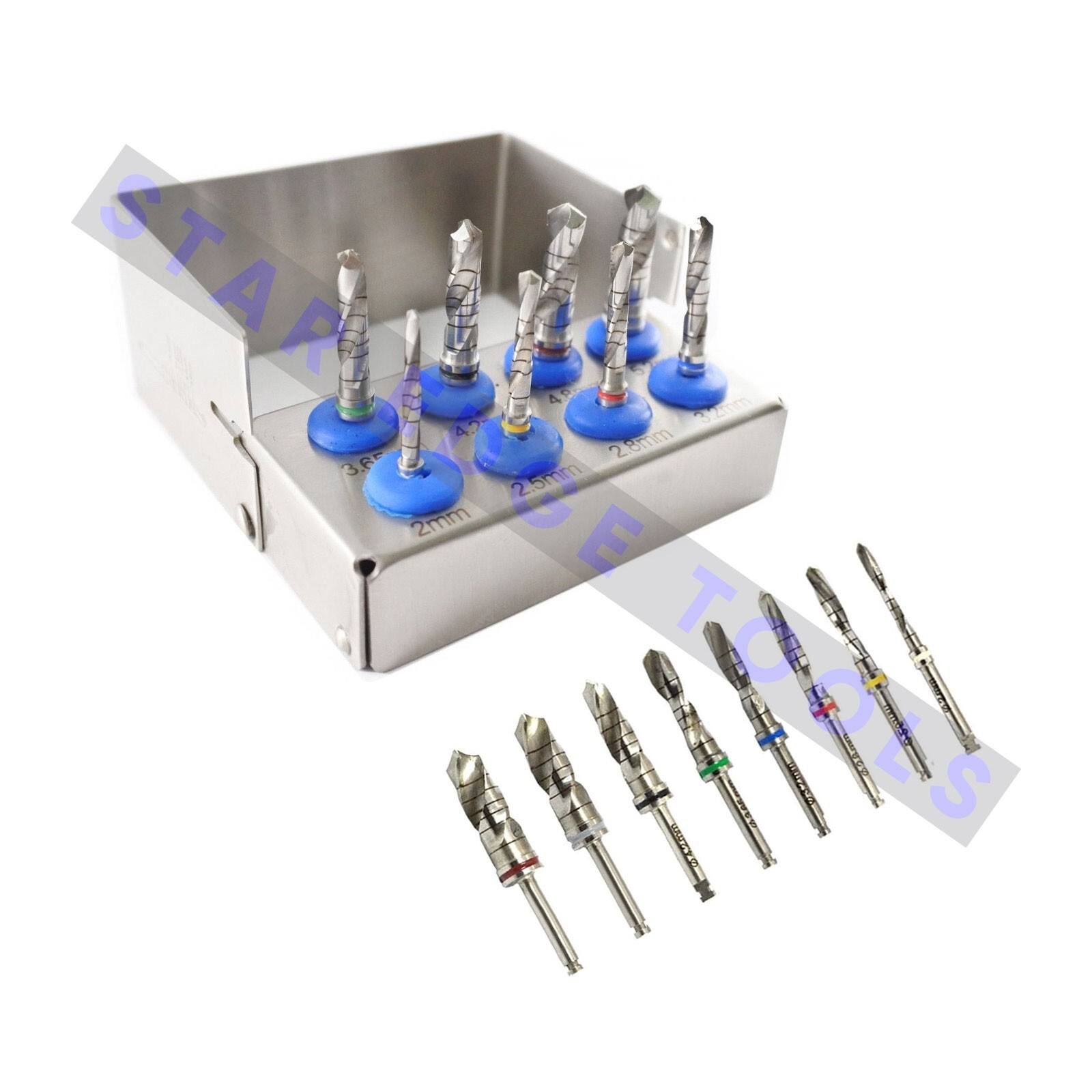 Dental Implant Drills Kit Set Of 8 Pcs Surgical Dental Implant Instruments