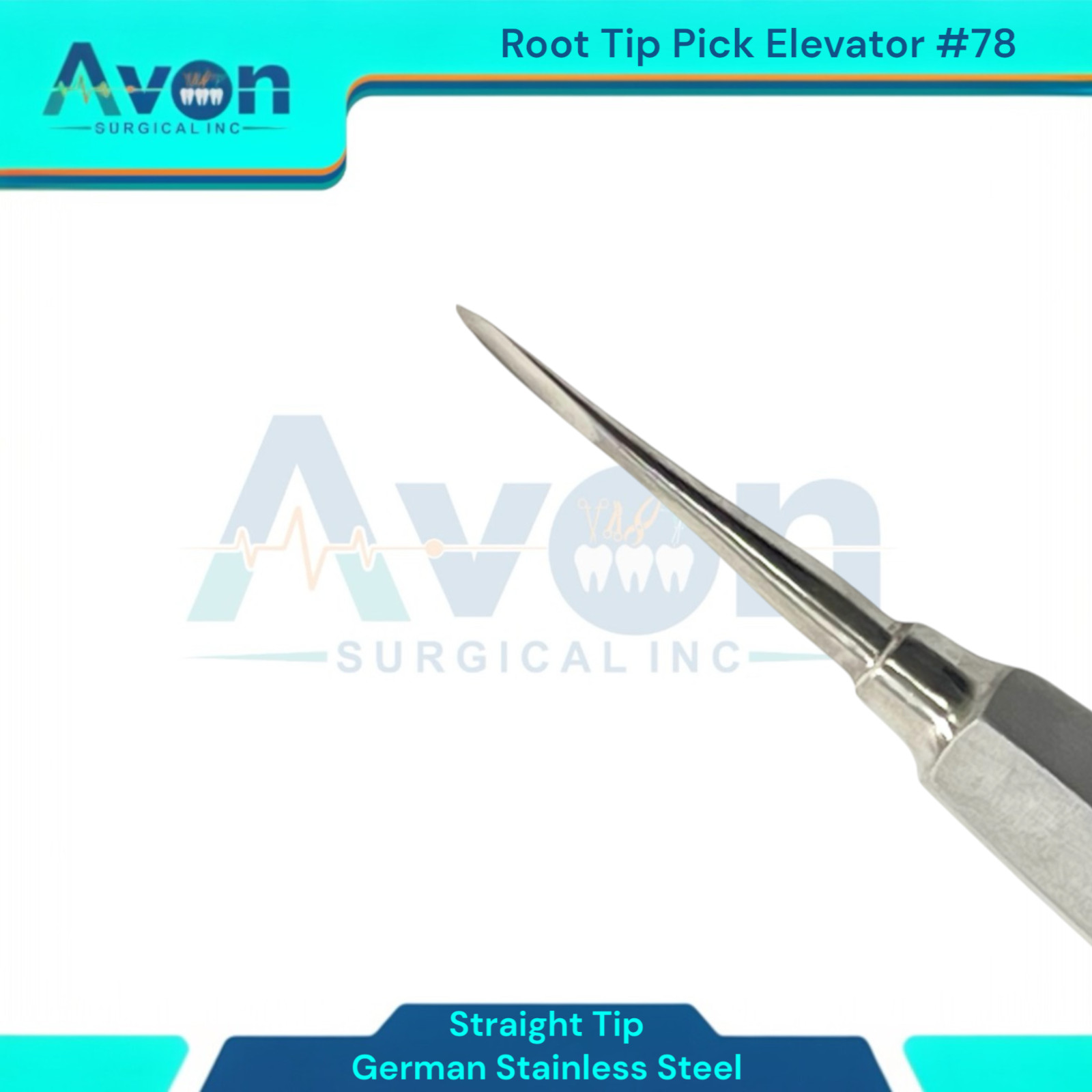 Pack of 2 Apical Root Tip Elevator Picks, Straight Tip (#78 + #301) Color-Coded