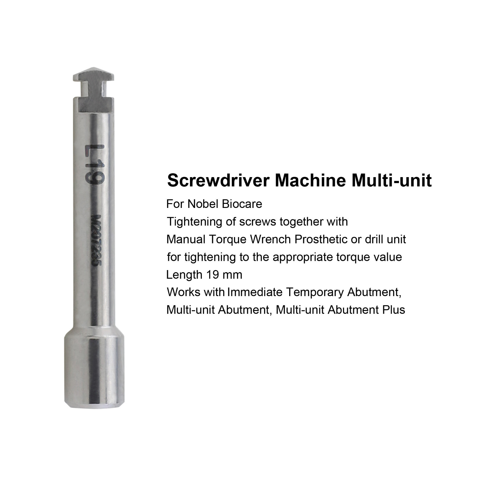 Implant Multi-unit Abutment Outer Driver Nobel Biocare Manual / Machine Adapter
