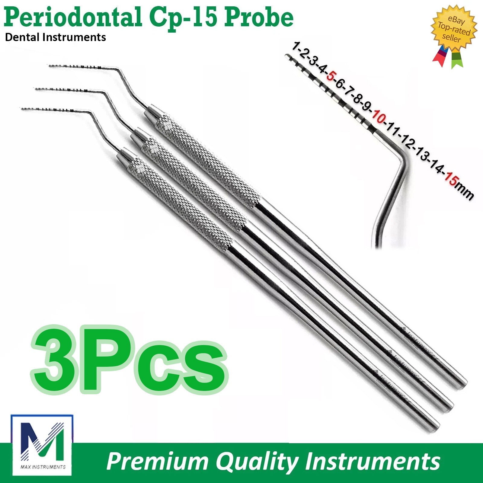Dental CP-15 Periodontal Probe BPE Markings Color-Coded Screening Explorer – X3