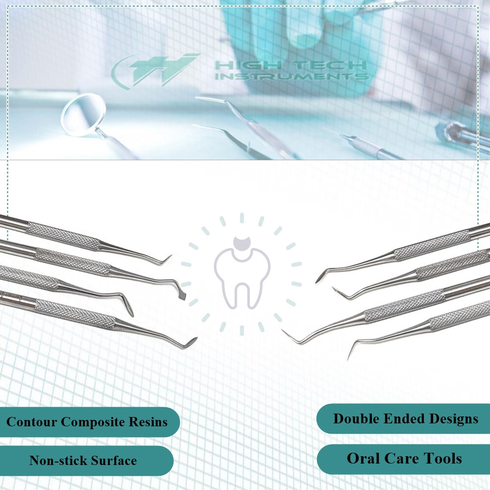 4 Dental Hollenback Carvers Amalgam Restorative Wax Modelling Stainless Steel