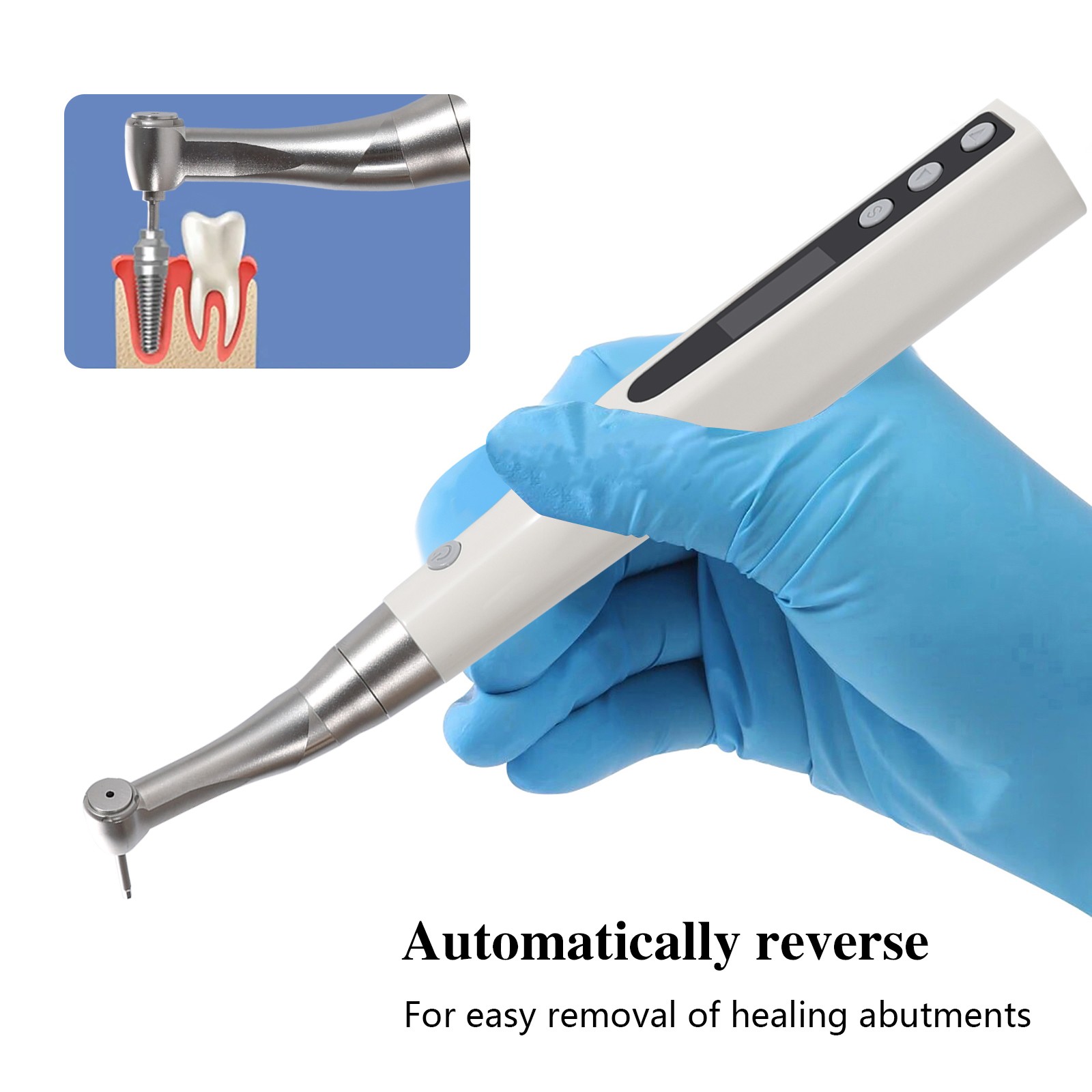 Wireless Dental Implant Electric Torque Wrench Handpiece Tool Driver 360° Rotate