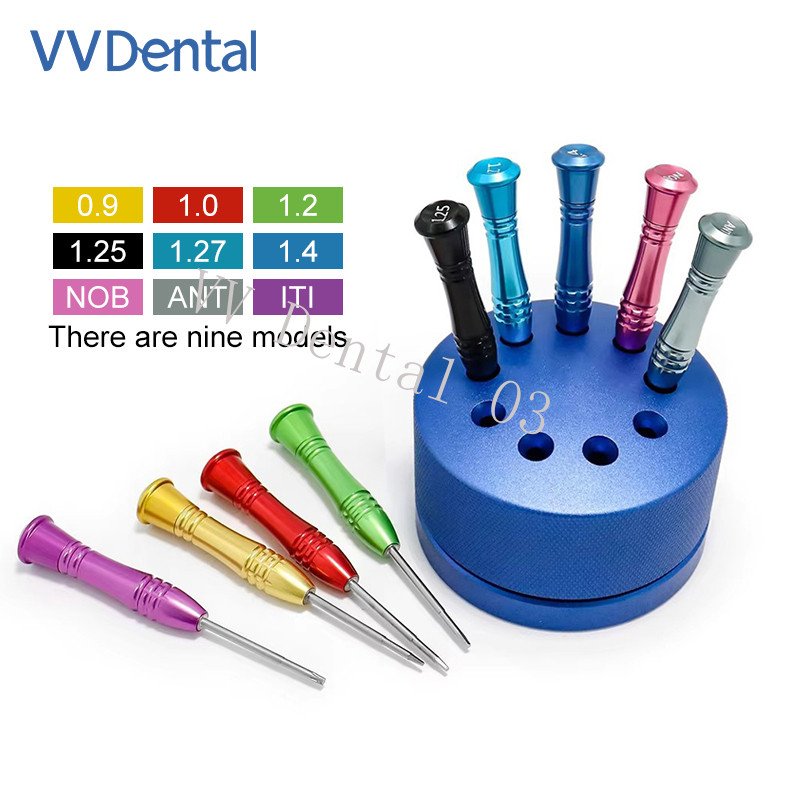9pcs Dental Laboratory Stainless Steel Implant Screw Driver Dentistry Tool Kit