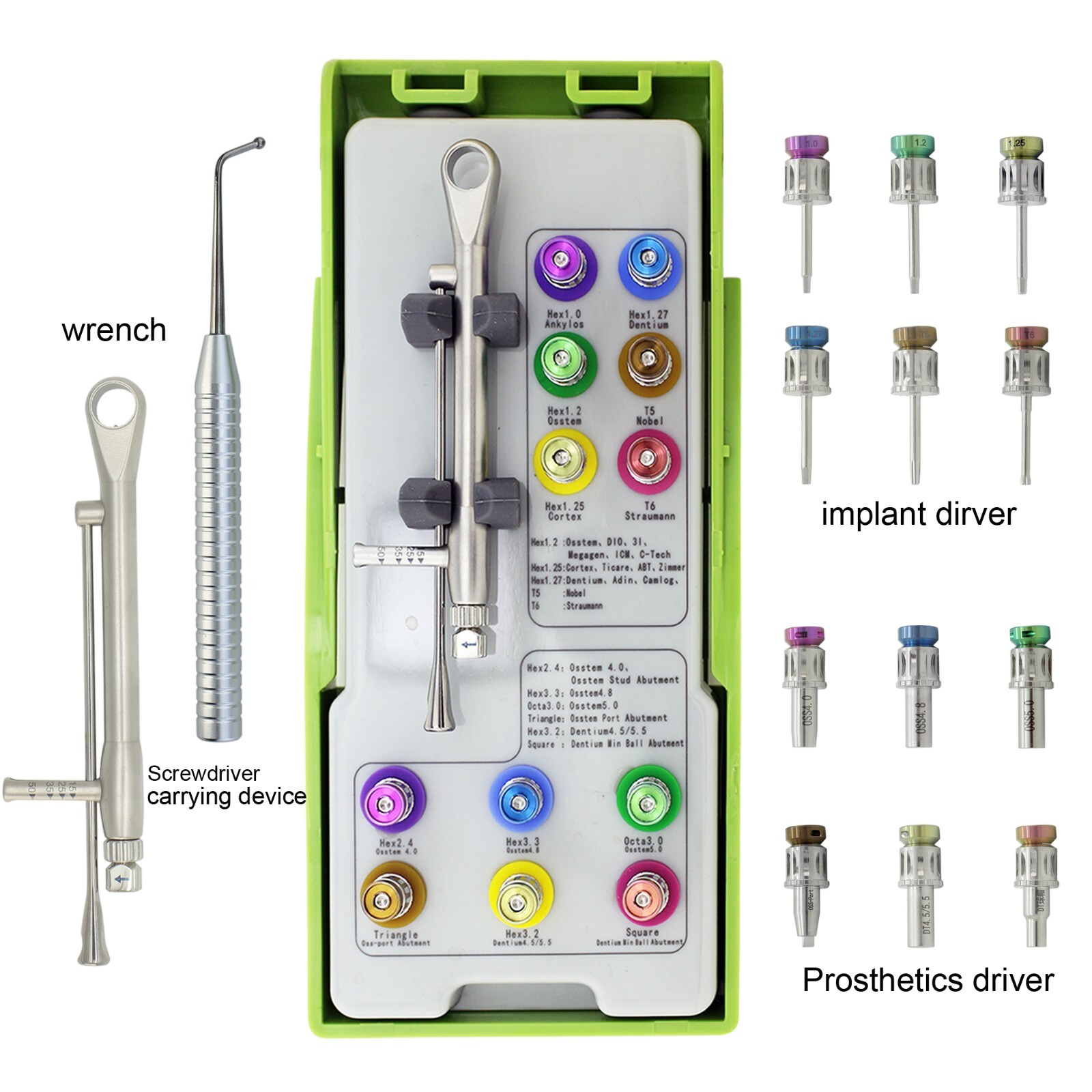 Implant Prosthetic Kit Multi-Unit Locator ABT Driver Screwdriver Hiossen OSSTEM