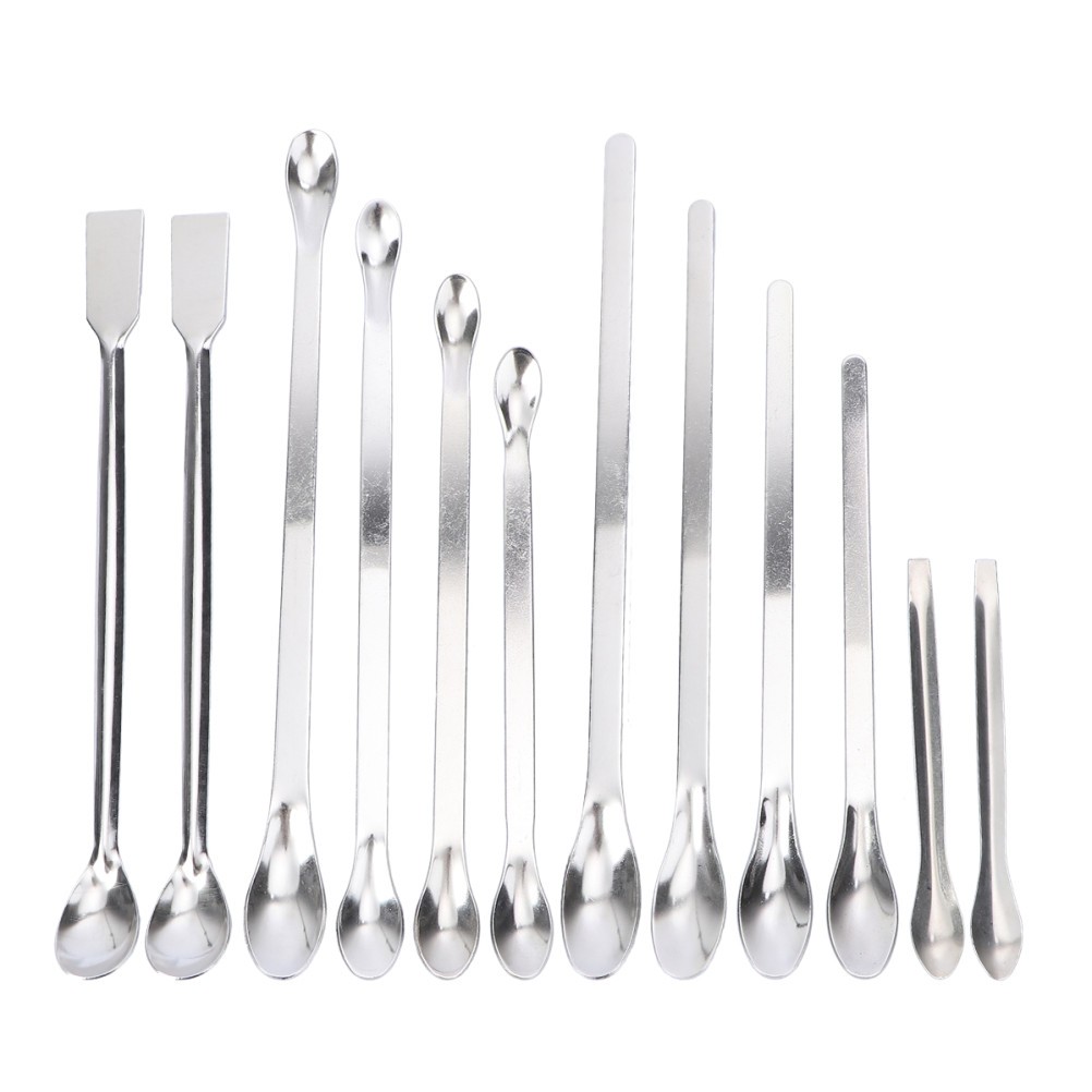 12Pcs Heavy Duty Stainless Steel Spoons for Medicine and Daily Use Silver