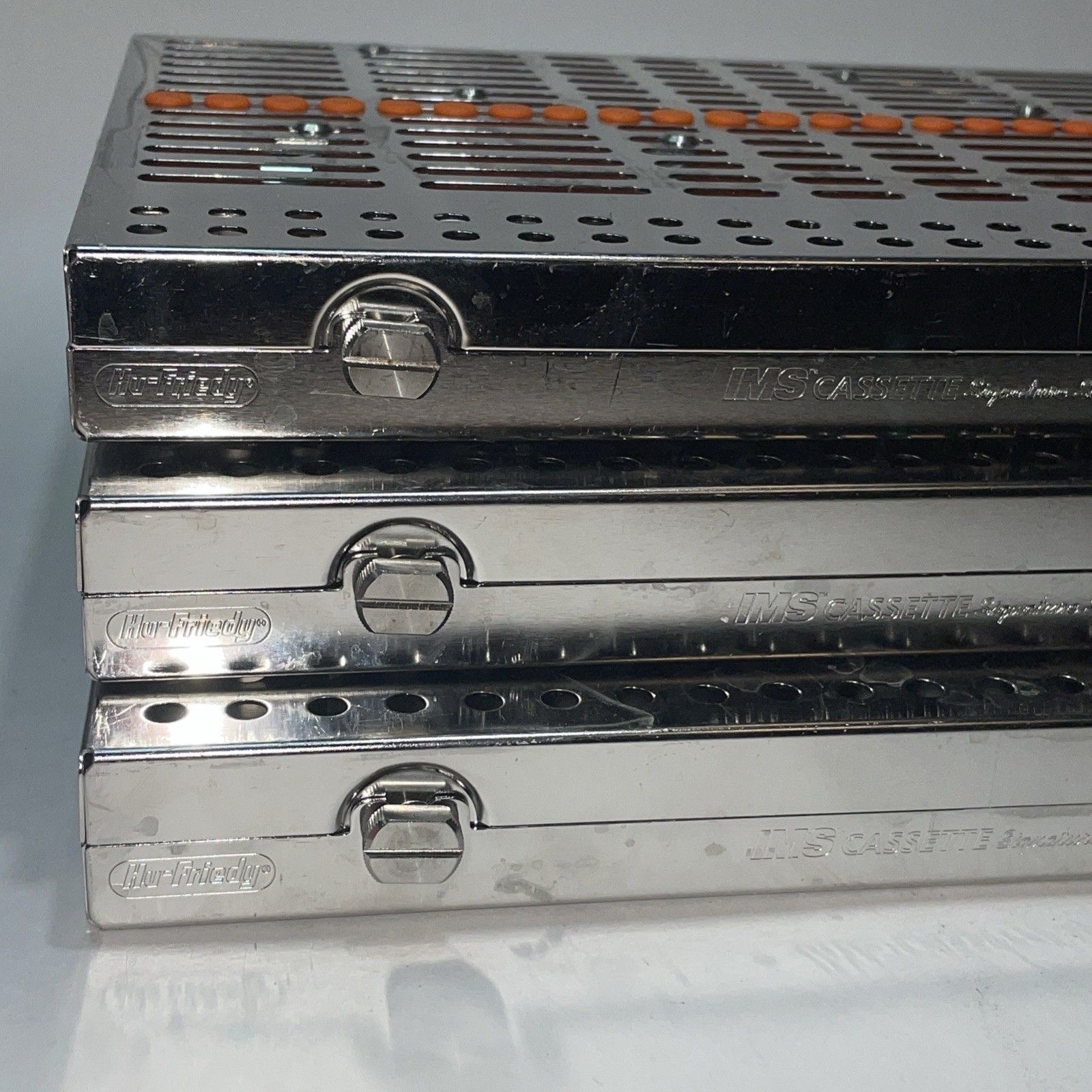 Lot Of 3 Hu-Friedy 22 Slot CASSETTES Only Signature Series Pre Owned READ