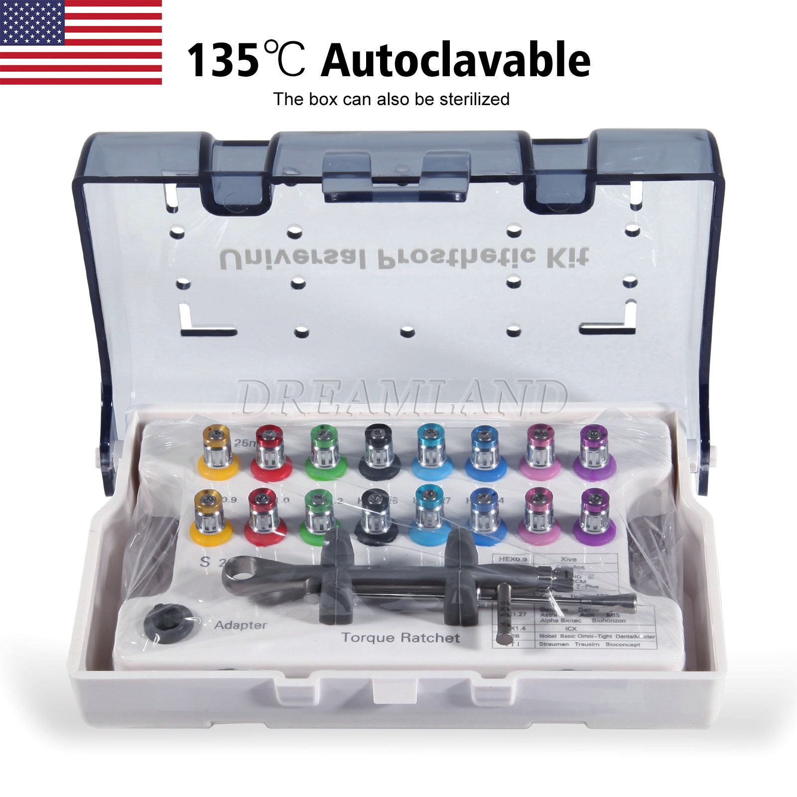Universal Implant Abutment Prosthetic Kit Ratchet General Box for Dental