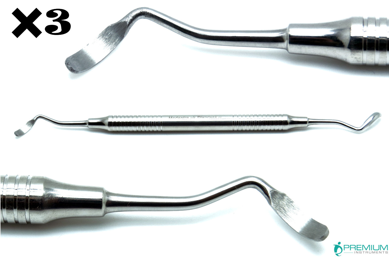 3× Dental Scraper Curved Blade Grafting Implantology Surgical UPGRADED Tool