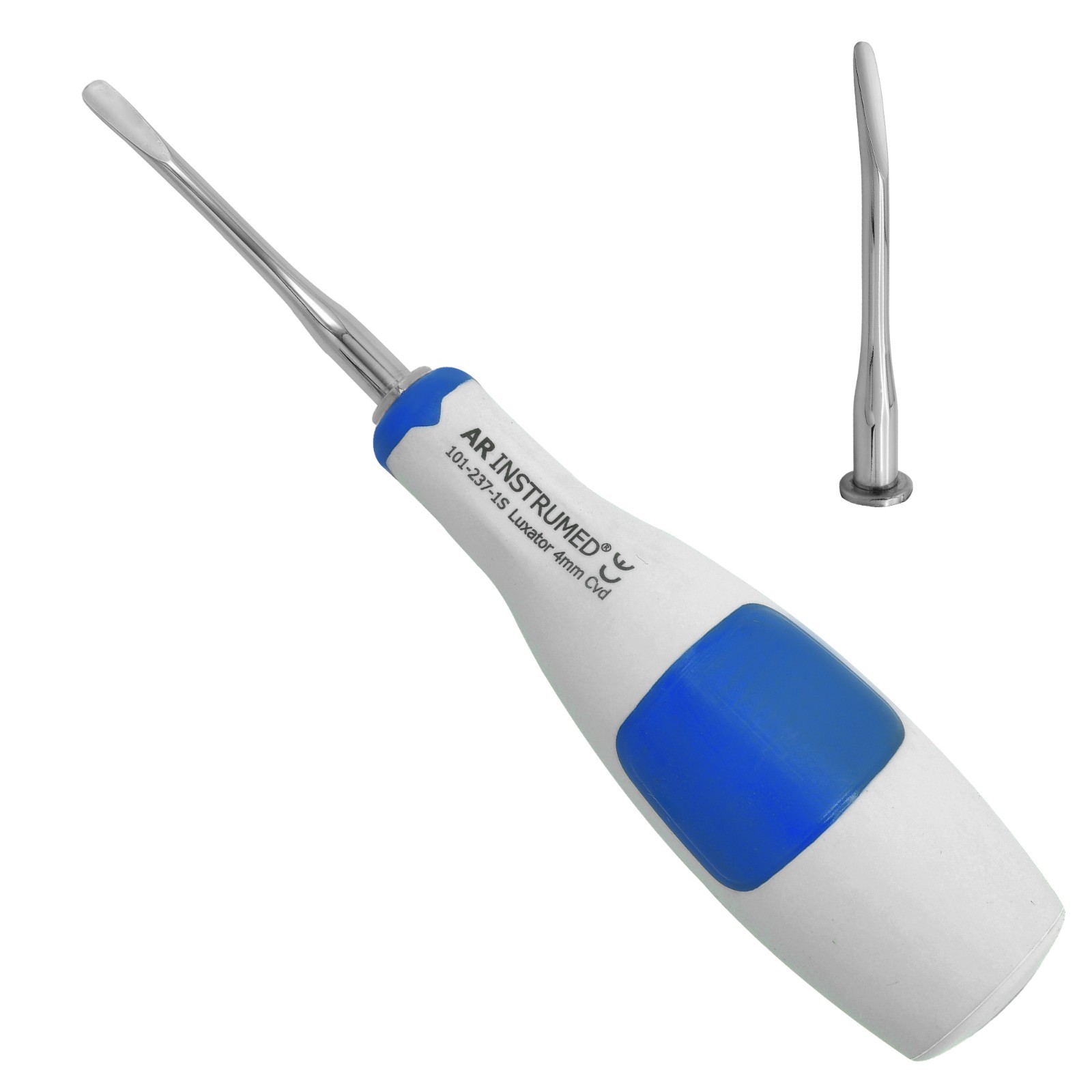 AR Silicone Curved Root Luxating Elevator 4mm Dental Instruments German Grade