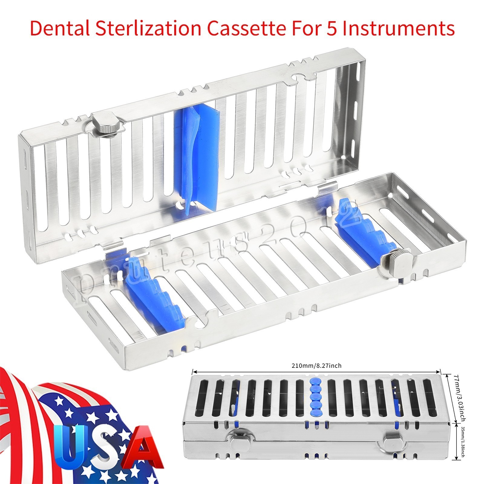 10 Dental Surgical Sterilization Cassette Racks Box For 5 Instruments