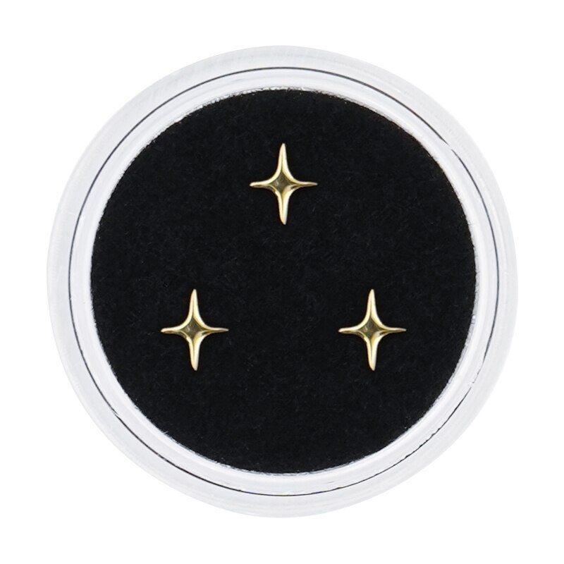 3pcs/Box Dental Teeth Crystal 18K Gilded Tooth Gem Various Shape for Tooth Decor