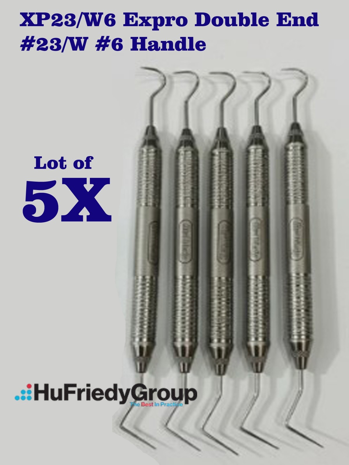 5X Hu-Friedy XP23/W6 Expro Double End #23/W #6 Handle Dental Explorer