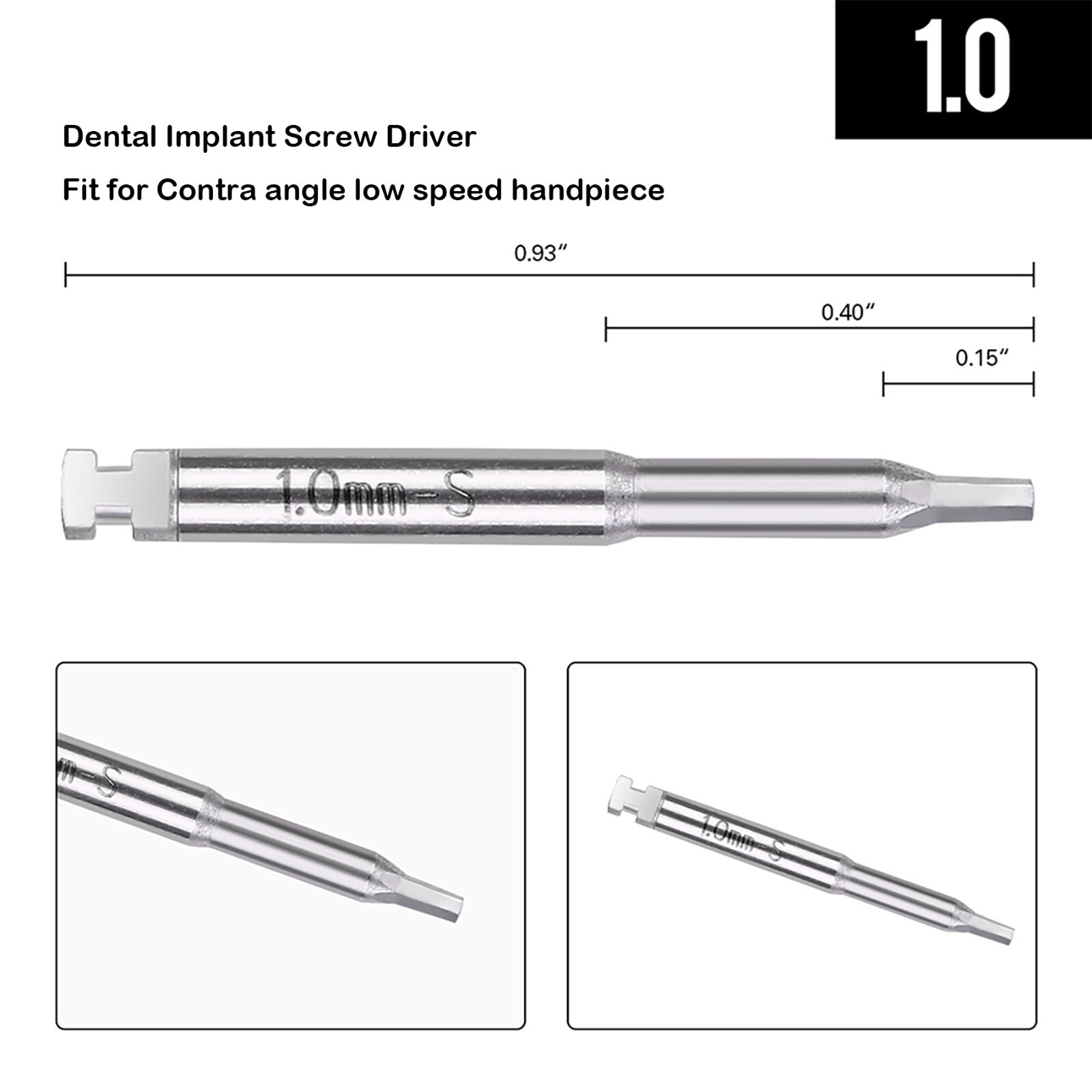 16 Pcs Implant Universal Hex Driver Abutment Screw Screwdriver with 7mm Adapter