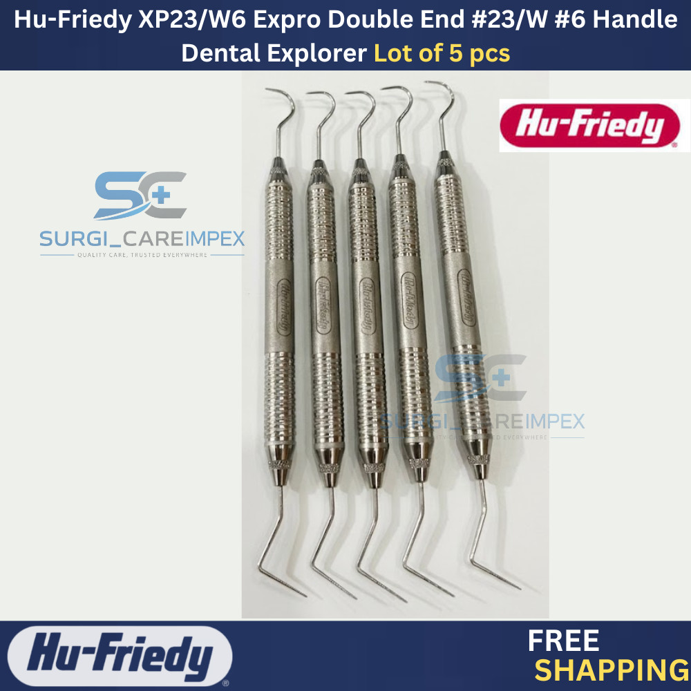 Hu-Friedy XP23/W6 Expro Double End #23/W #6 Handle Dental Explorer Lot of 5 pcs