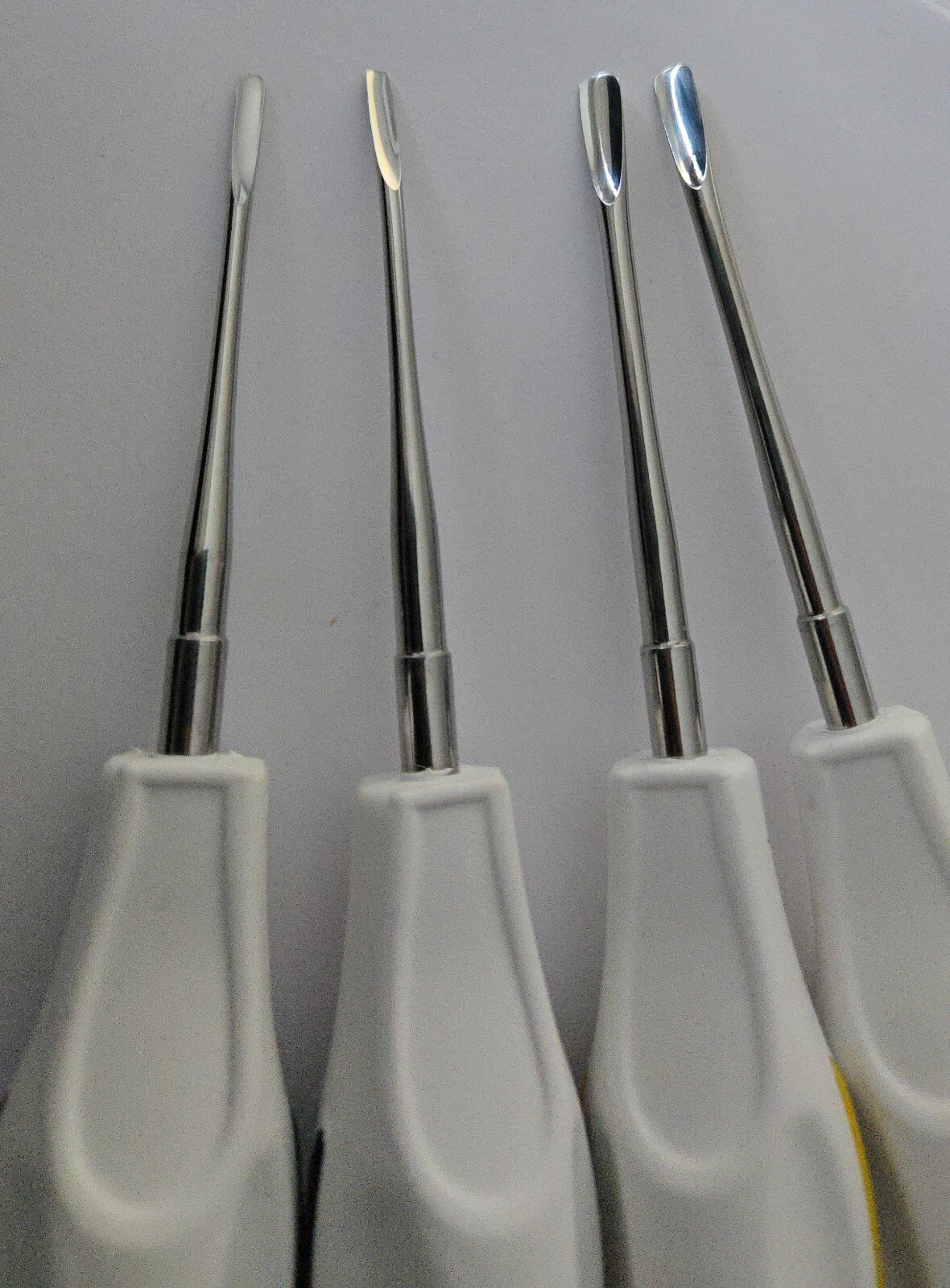 White Plastic Handle Dental Luxating Root Tip Extraction Elevator Loosen Tools