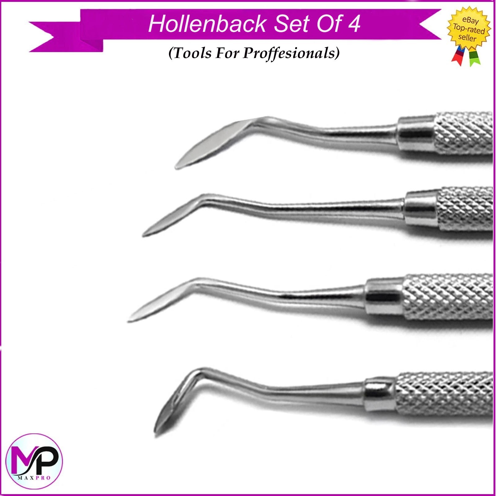 Premium Dental Hollenback Carver Set of 4 Stainless Steel Double Ended Tools New