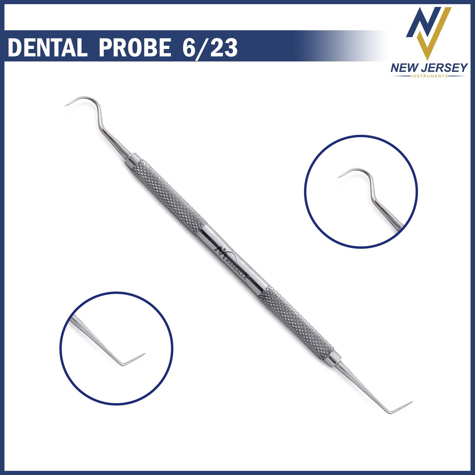 Probe 6/23 Dental Examination Dentist Pick Tools Double Ended Dental Instruments