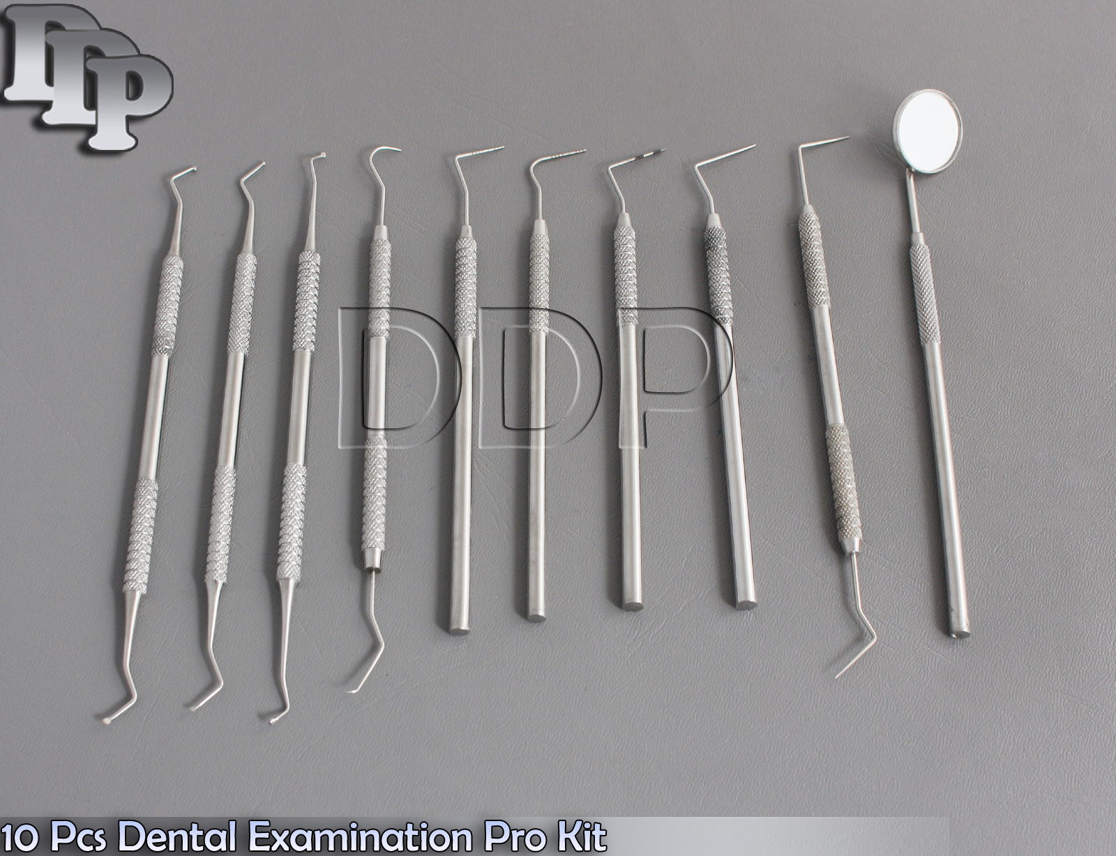 Set of 10 Pcs Dental Examination Explorers Probes Excavators Spreaders Mirror