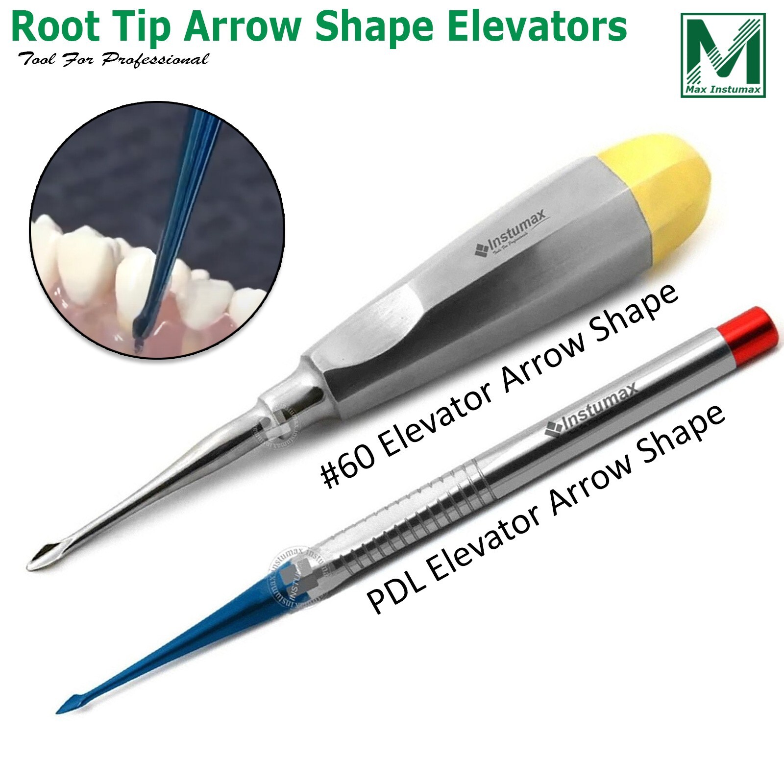 PDL Arrow Shape Elevator Dental Luxating Serrated Spade Luxation #60 Root Elevat