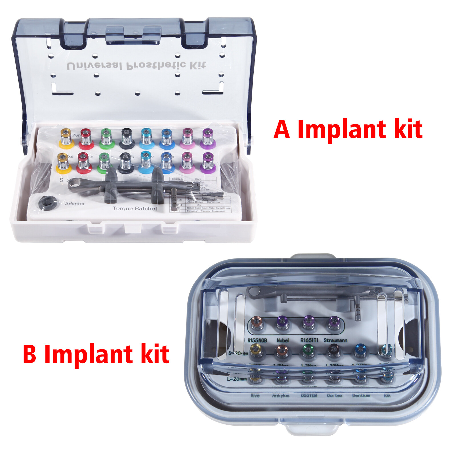 Dental Universal Implant Kit Abutment Hand Driver Hex Screwdriver Long+Short 2ty