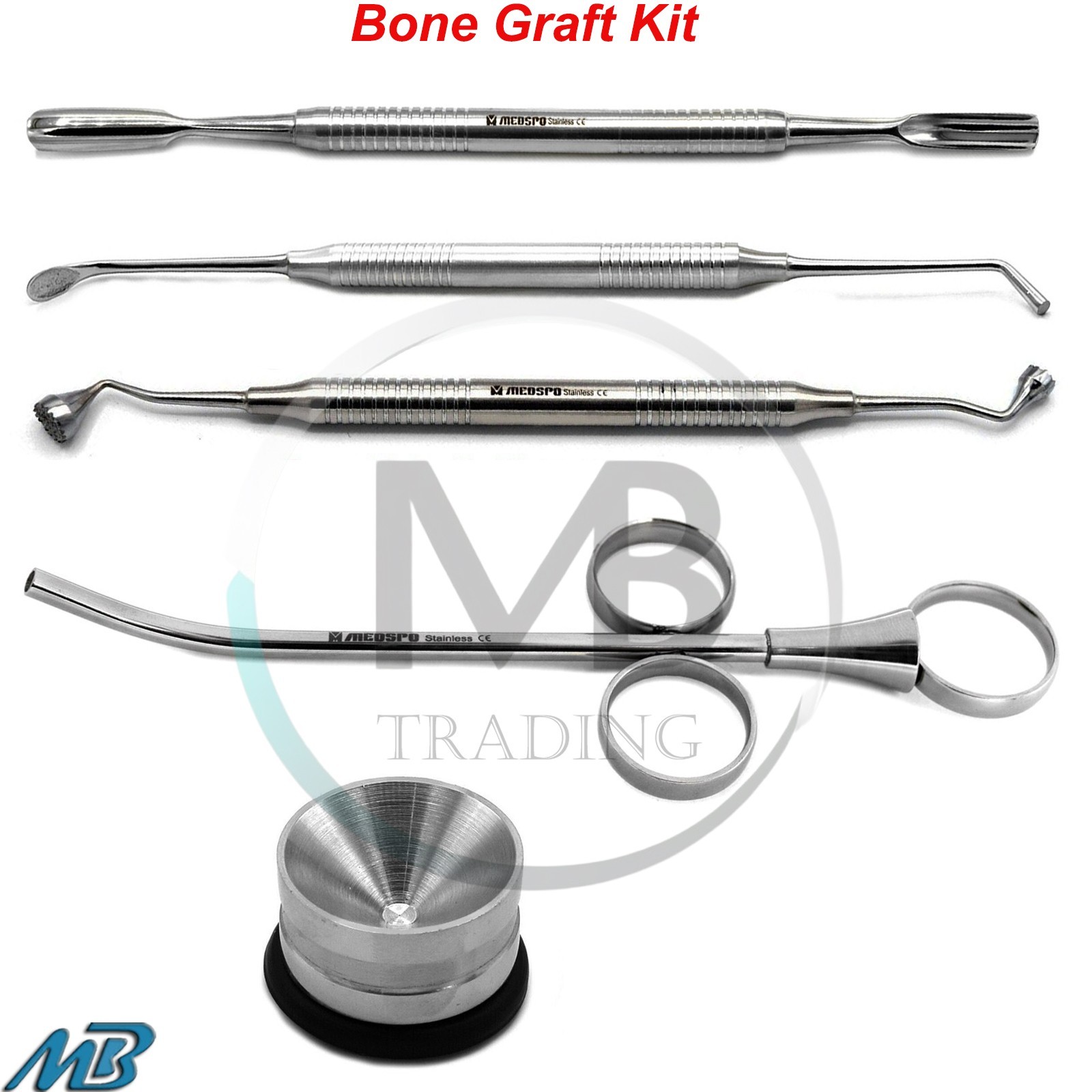 Dental Implant Bone Graft Instruments Bone Spoon Graft Packer Compactor Syringe