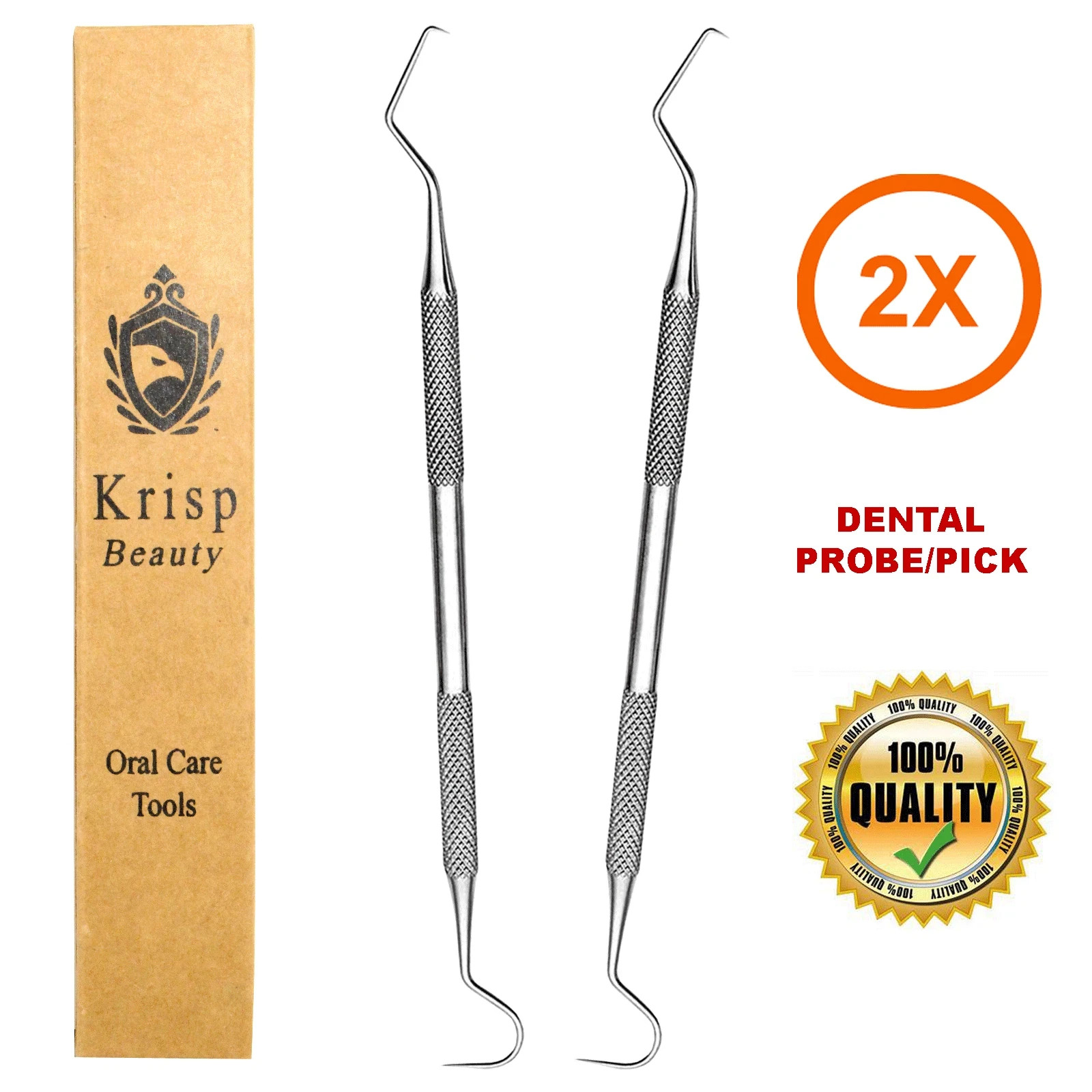 Krisp Beauty Dental Tools 5Pc Stainless Steel Teeth Cleaning Kit