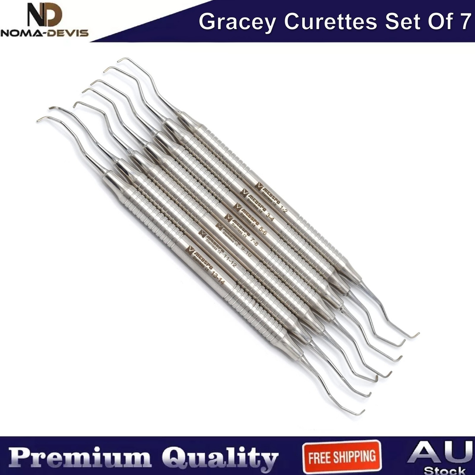 Periodontal Implant Surgery Gracey Lucas Curettes Periosteal Elevator Retractor